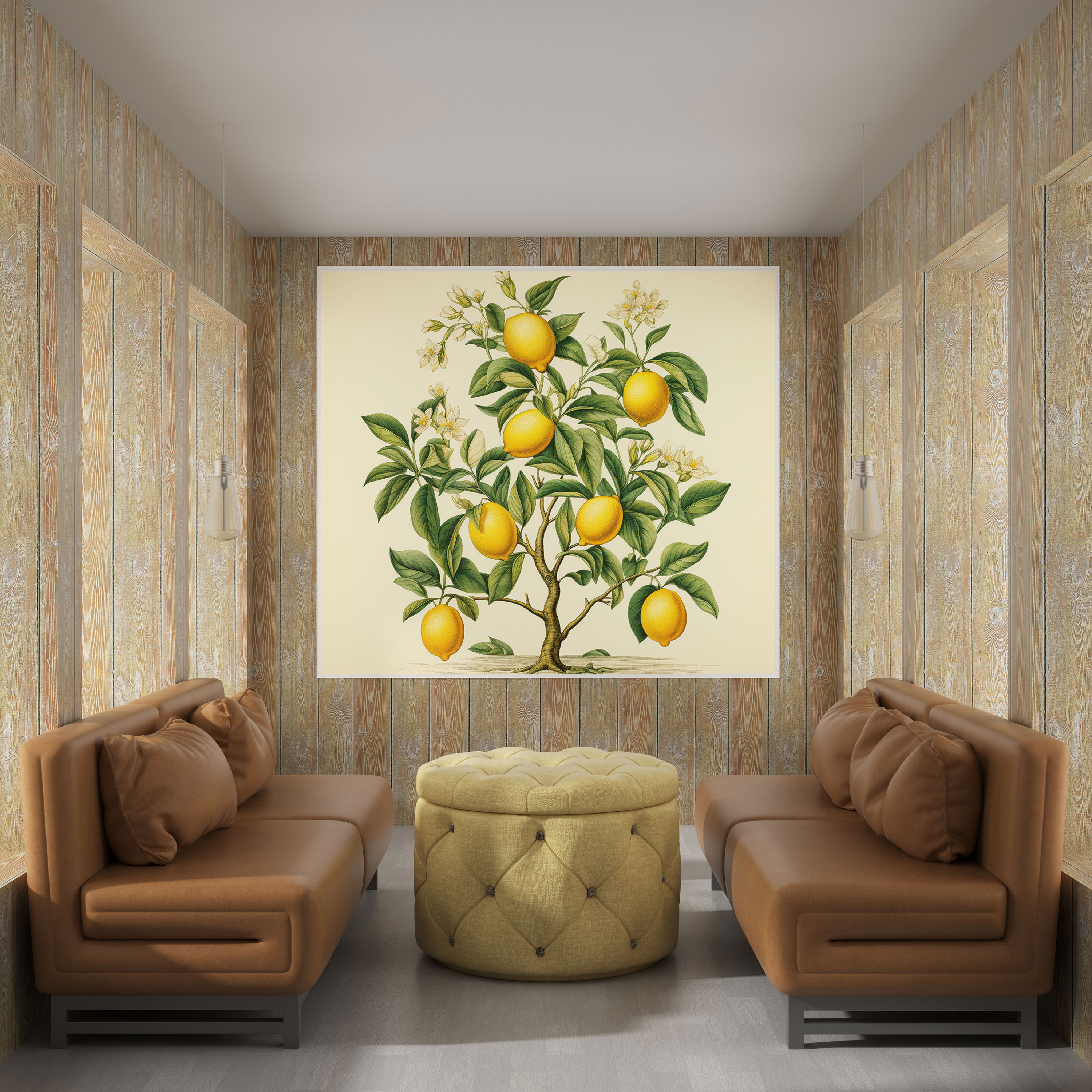 Vintage Lemon Tree Wall Art - Lemon Tree, Canvas, Sophistication, Home Decoration