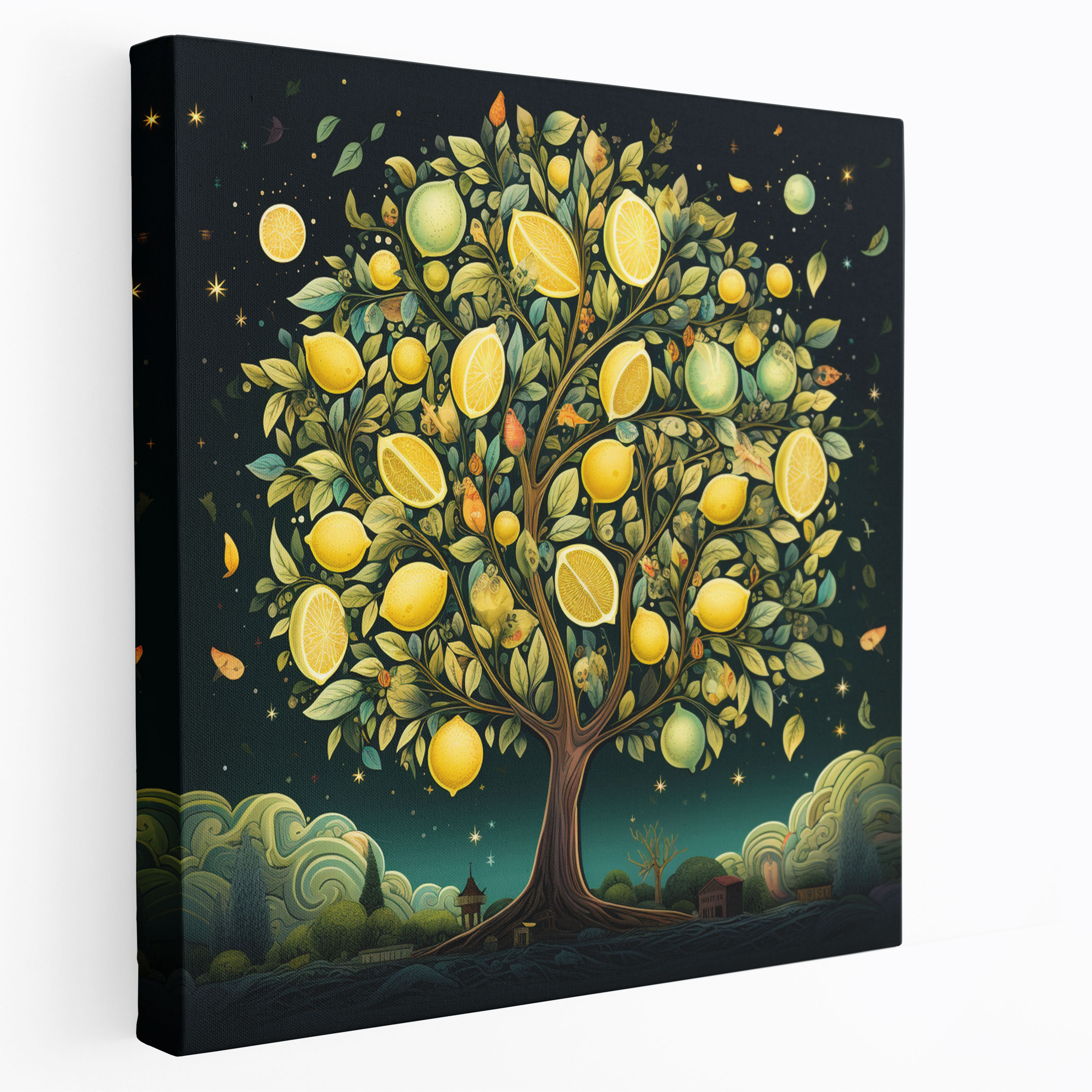 Whimsical Lemon Tree Canvas Print - Lemon Tree, Canvas Wall Art, Imagination, Wall Art