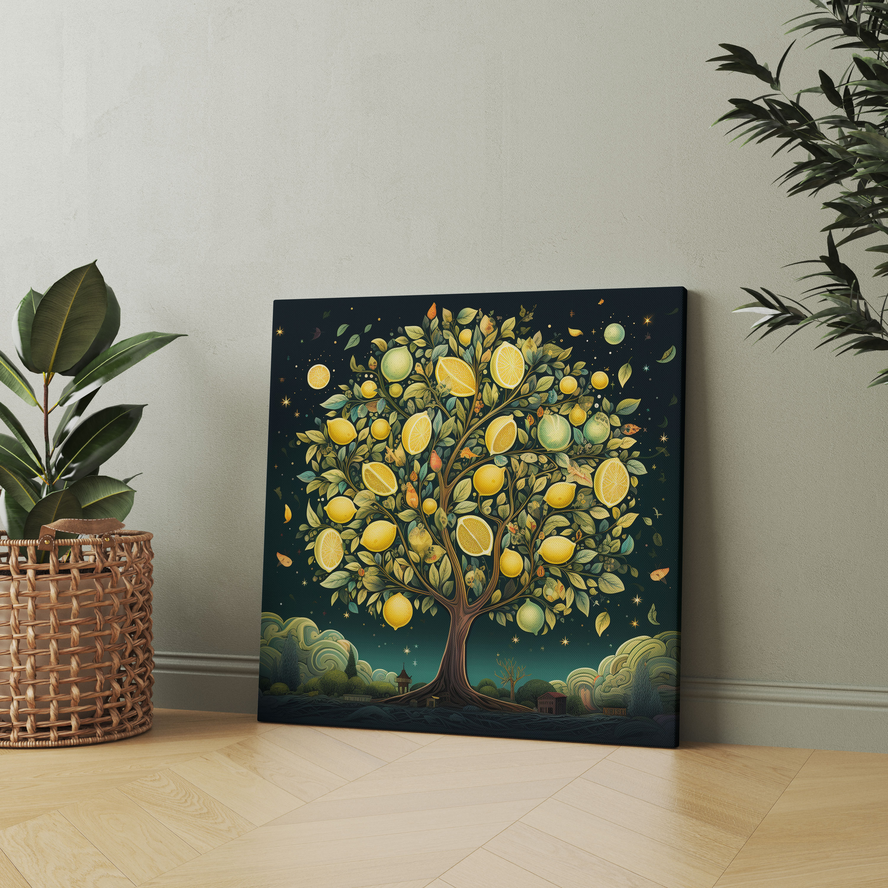 Whimsical Lemon Tree Canvas Print - Lemon Tree, Canvas Wall Art, Imagination, Wall Art