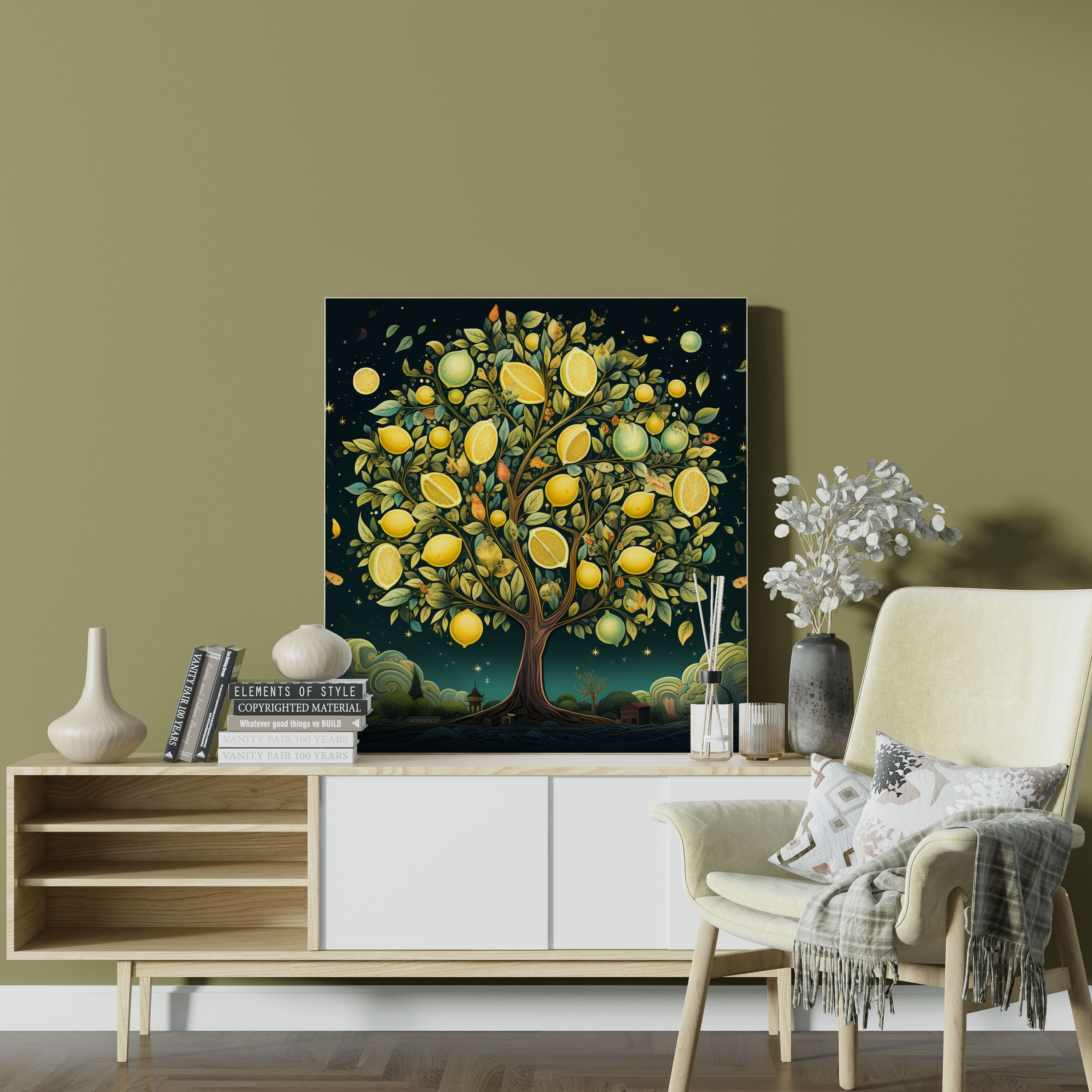 Whimsical Lemon Tree Canvas Print - Lemon Tree, Canvas Wall Art, Imagination, Wall Art