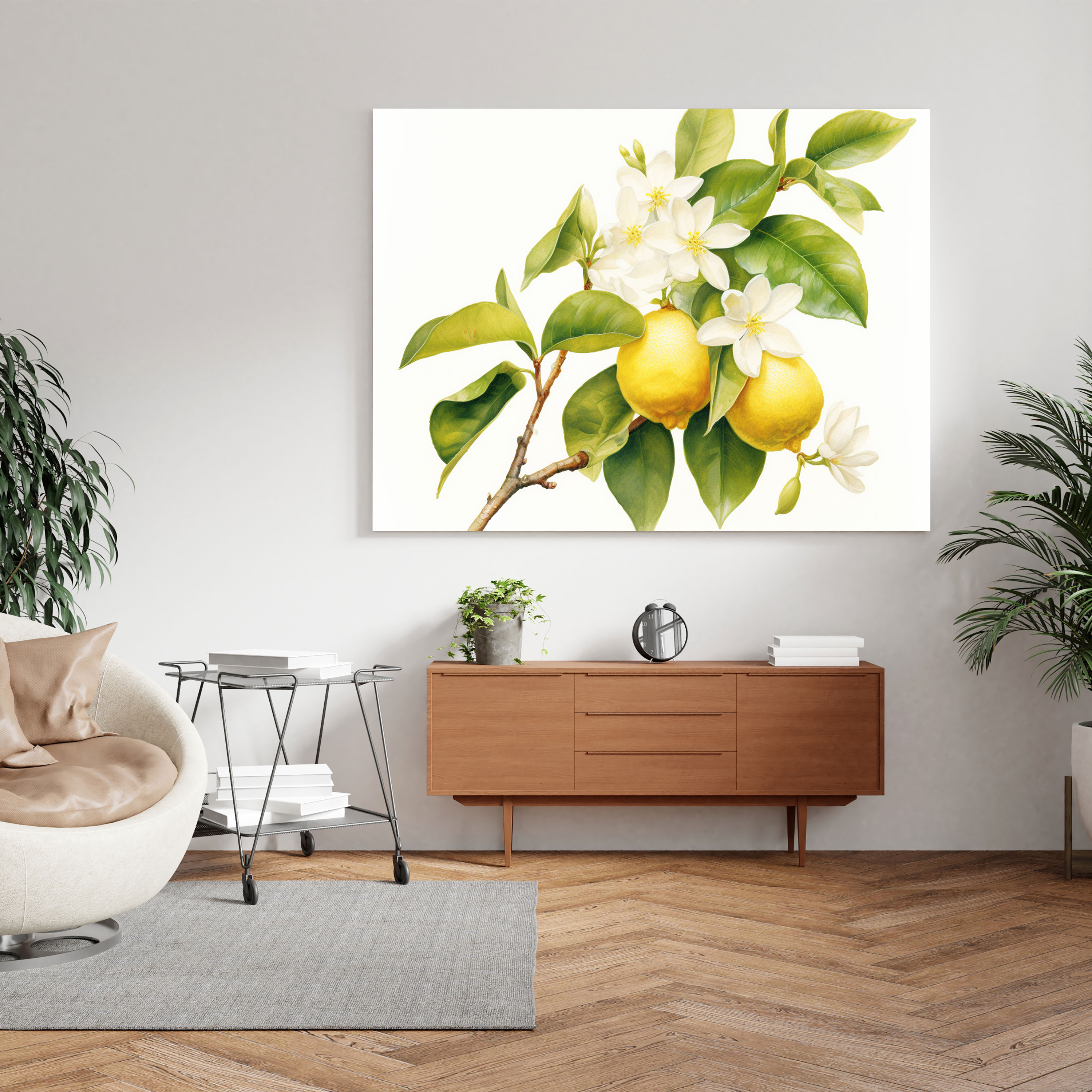 Lemon Tree Blossom Wall Art - Lemon Tree, Fragility, Nature, Canvas