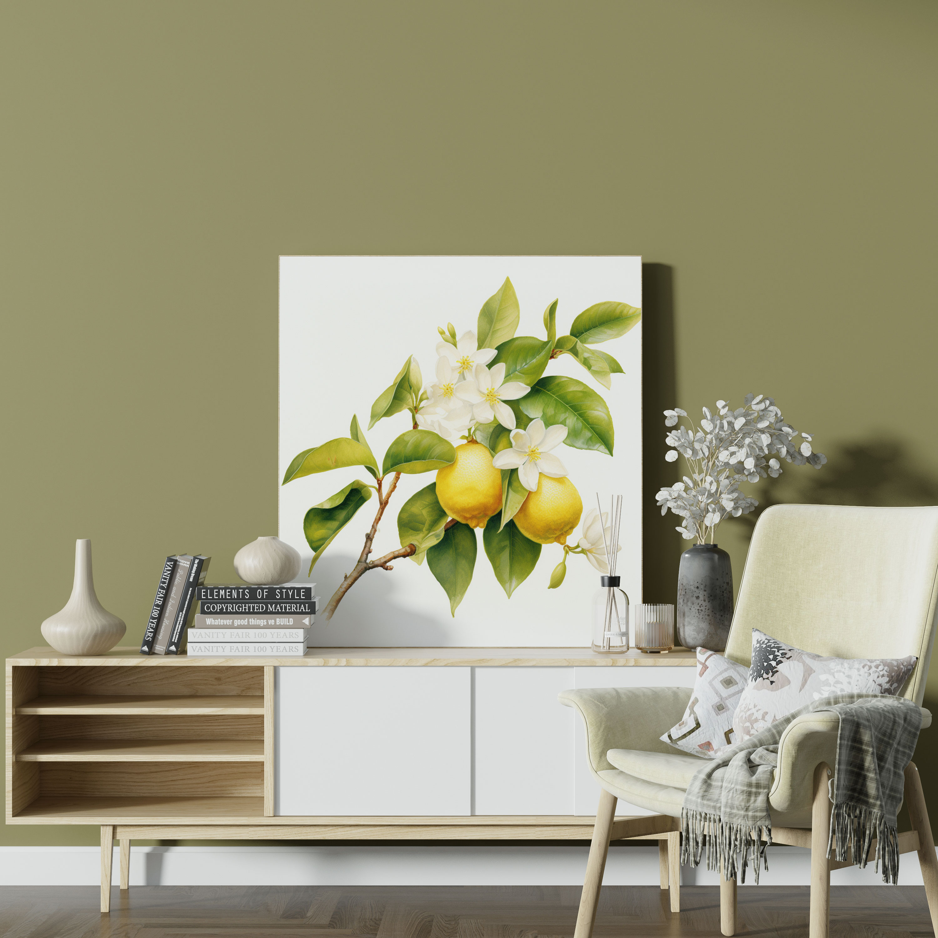 Lemon Tree Blossom Wall Art - Lemon Tree, Fragility, Nature, Canvas