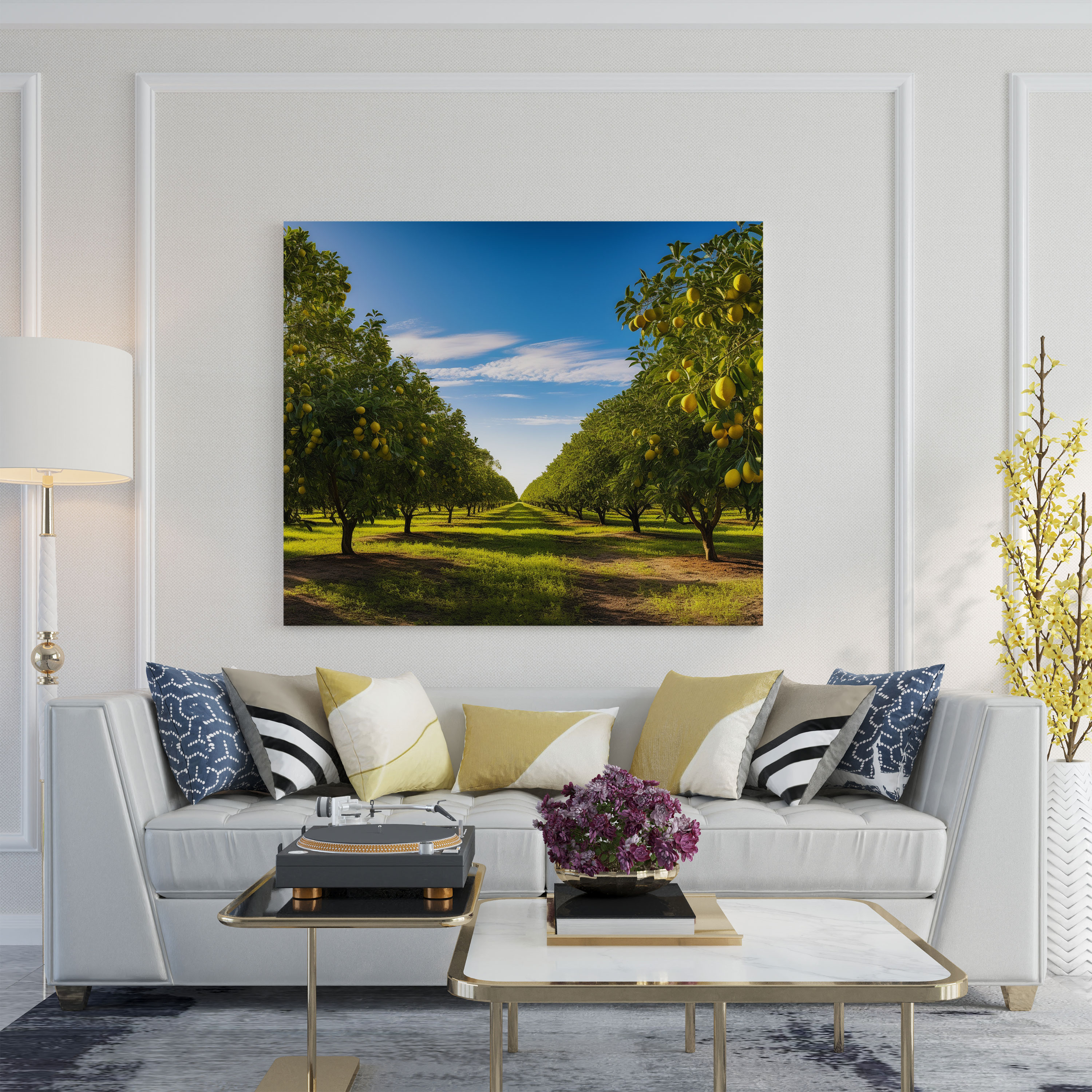 Panoramic Lemon Tree Canvas Print - Lemon Tree, Wall Decoration, Home Decoration, Lemon Tree
