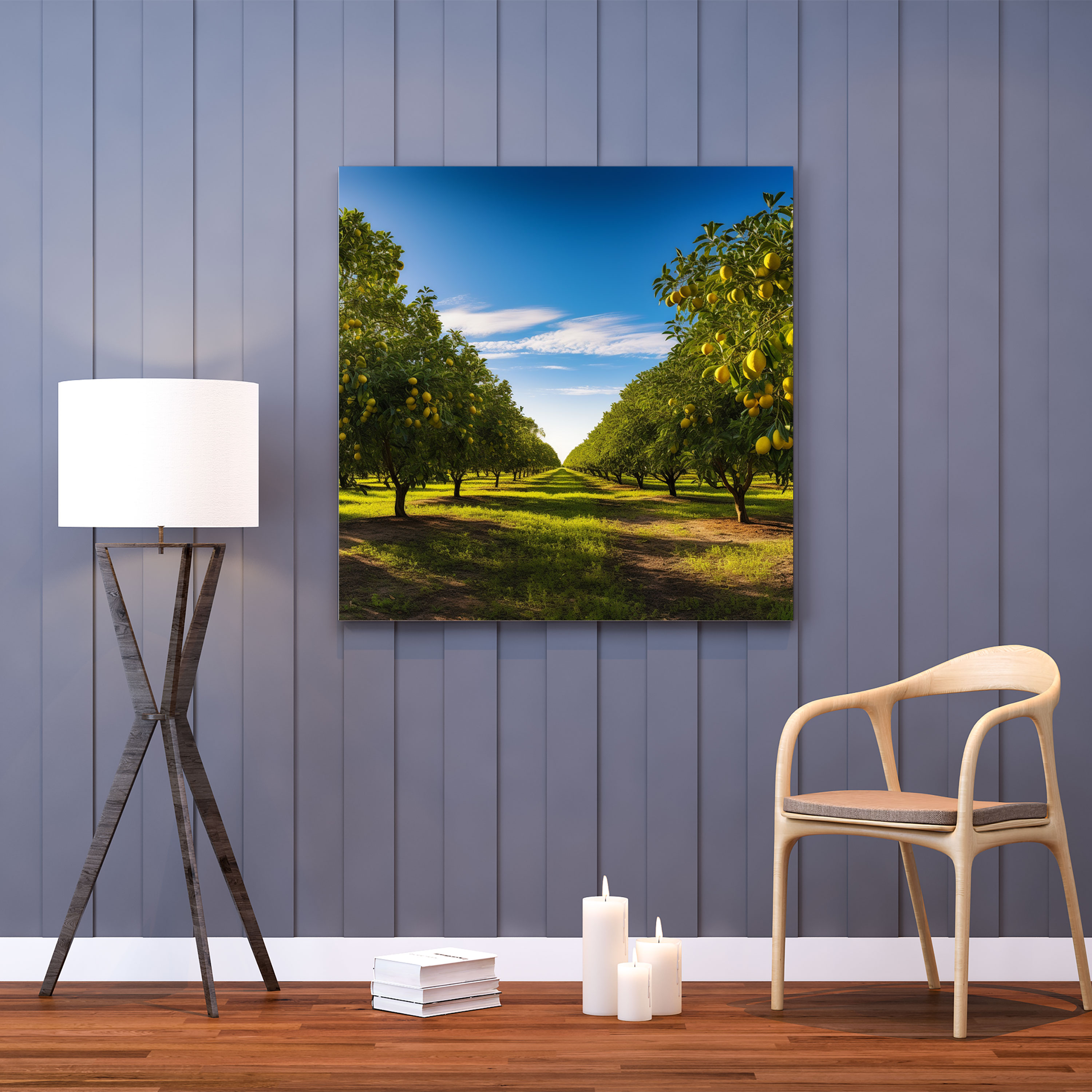 Panoramic Lemon Tree Canvas Print - Lemon Tree, Wall Decoration, Home Decoration, Lemon Tree