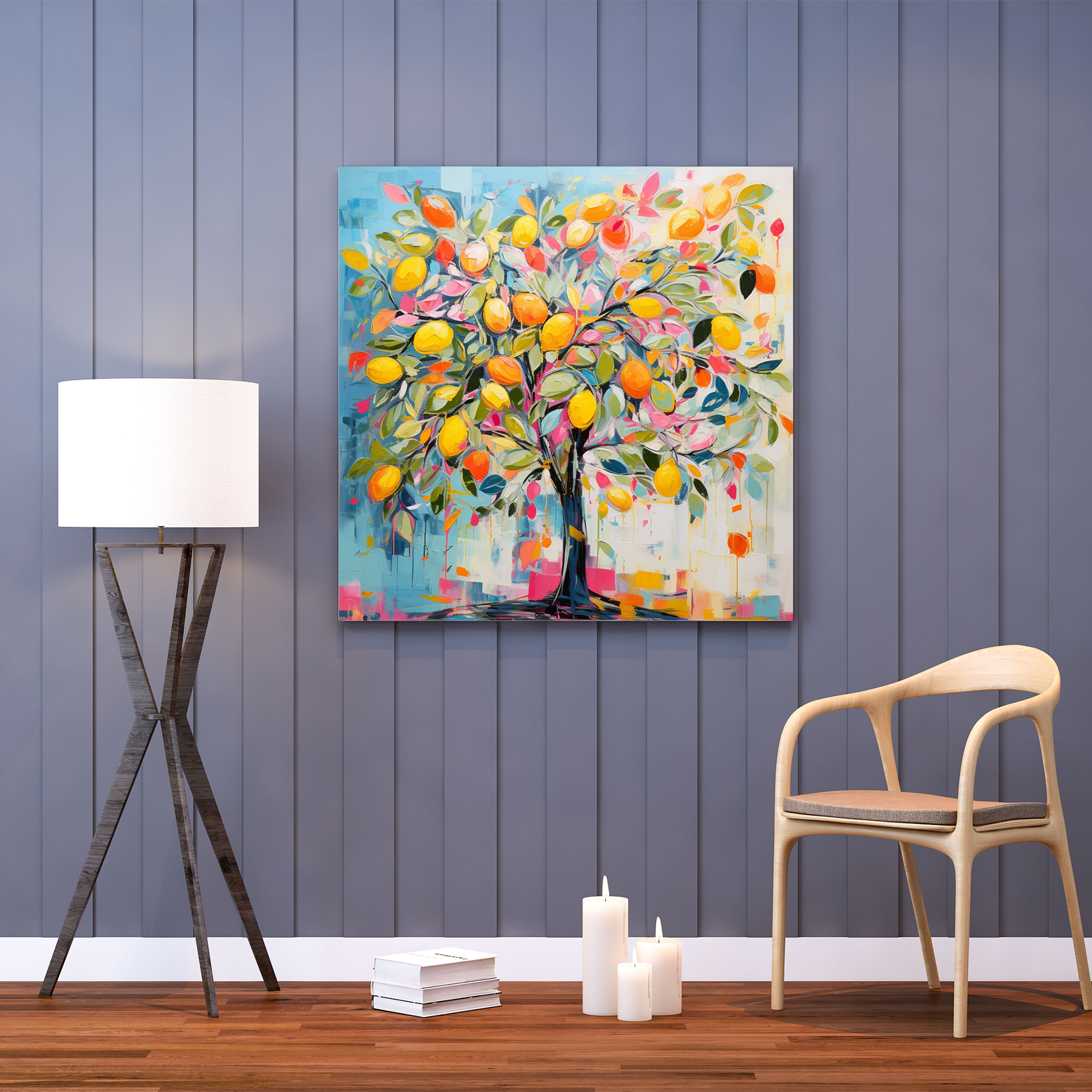 Lemon Tree Wall Art - Lemon Tree, Acrylic Painting, Lemon Tree, Home Decoration