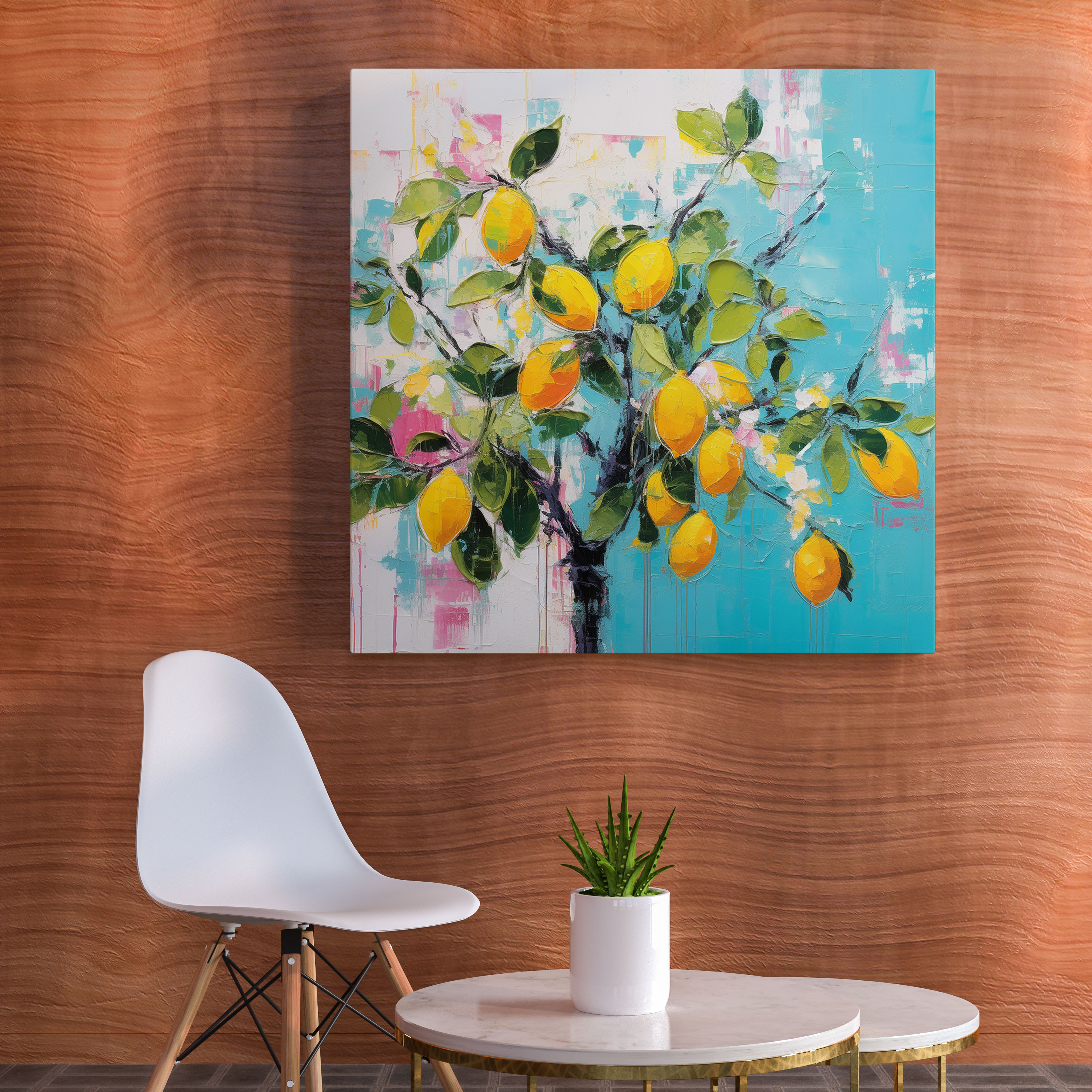 Lemon Tree Canvas Print - Abstract Expressionism Wall Art - Lemon Tree, Vibrant Colors, Wall Art, Home Decoration