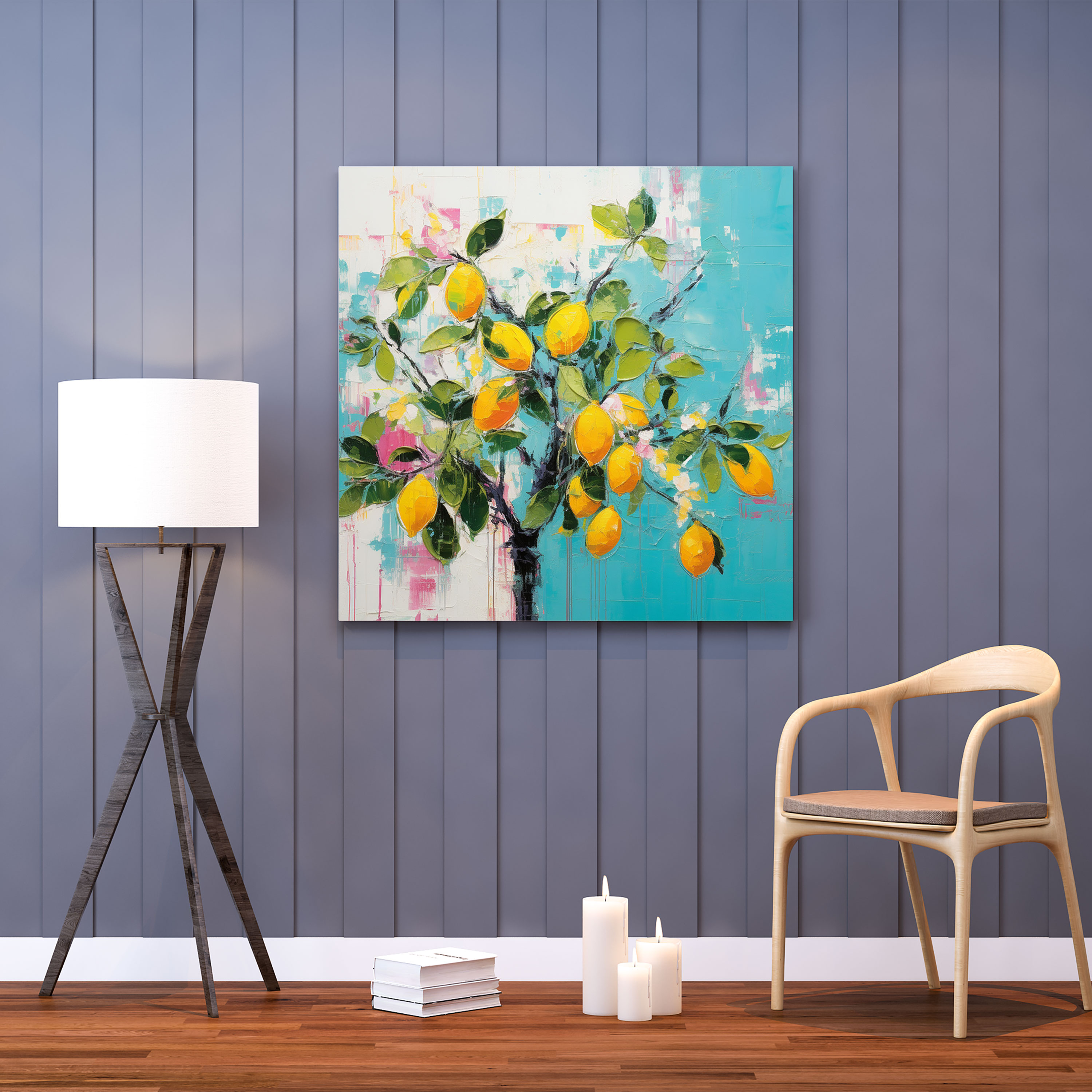 Lemon Tree Canvas Print - Abstract Expressionism Wall Art - Lemon Tree, Vibrant Colors, Wall Art, Home Decoration