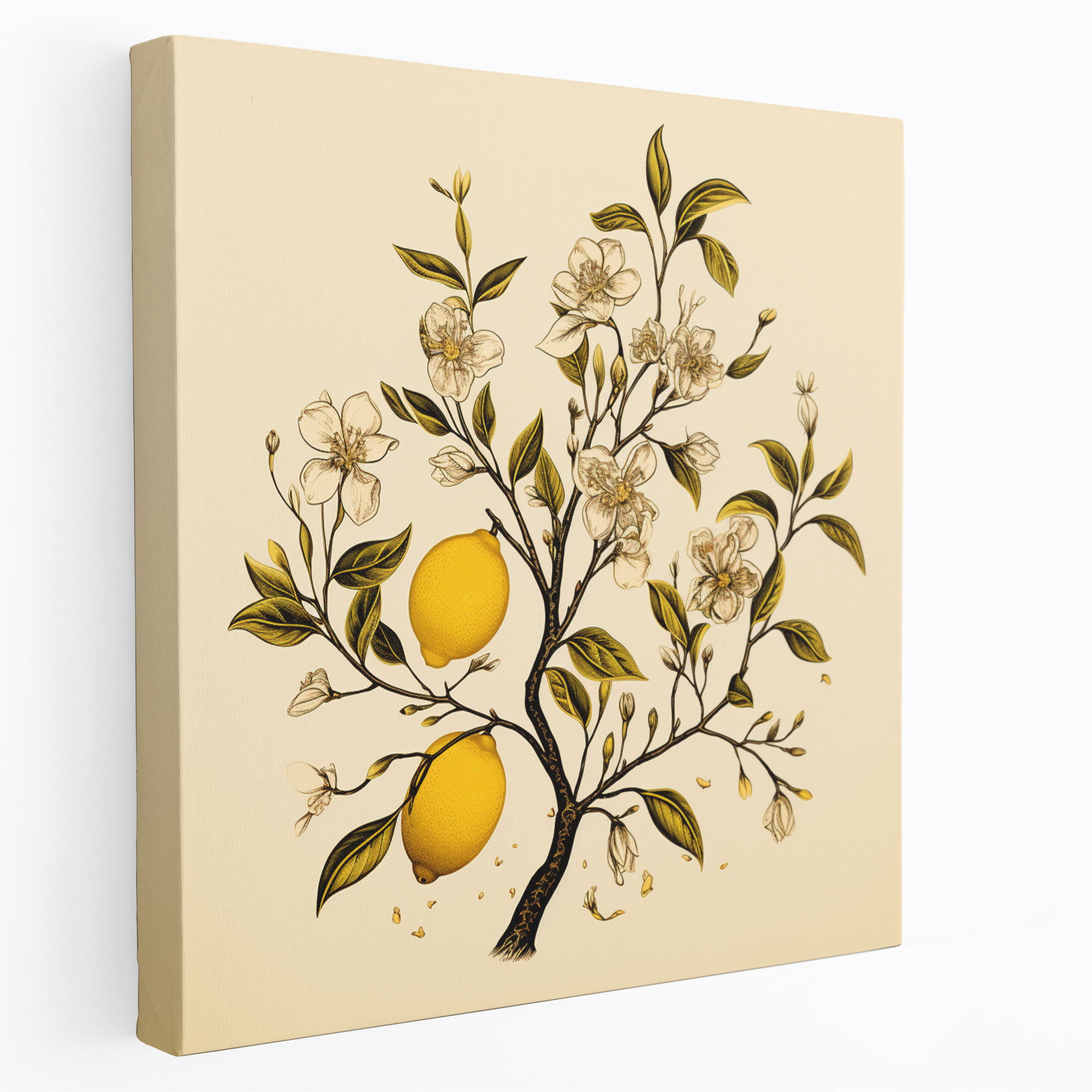 Lemon Tree Wall Art - Minimalist Line Drawing Canvas Print - Lemon Tree, Wall Art, Canvas, Minimalistic Line Drawing