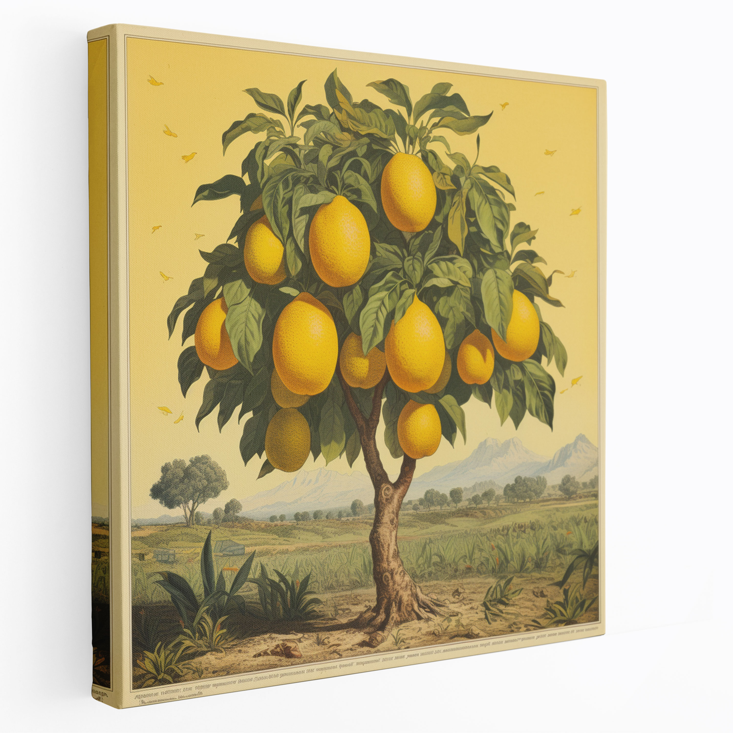 Lemon Tree Canvas Print - Vintage Citrus Farm Wall Decoration - Lemon Tree, Citrus Farm, Home Decoration, Wall Art