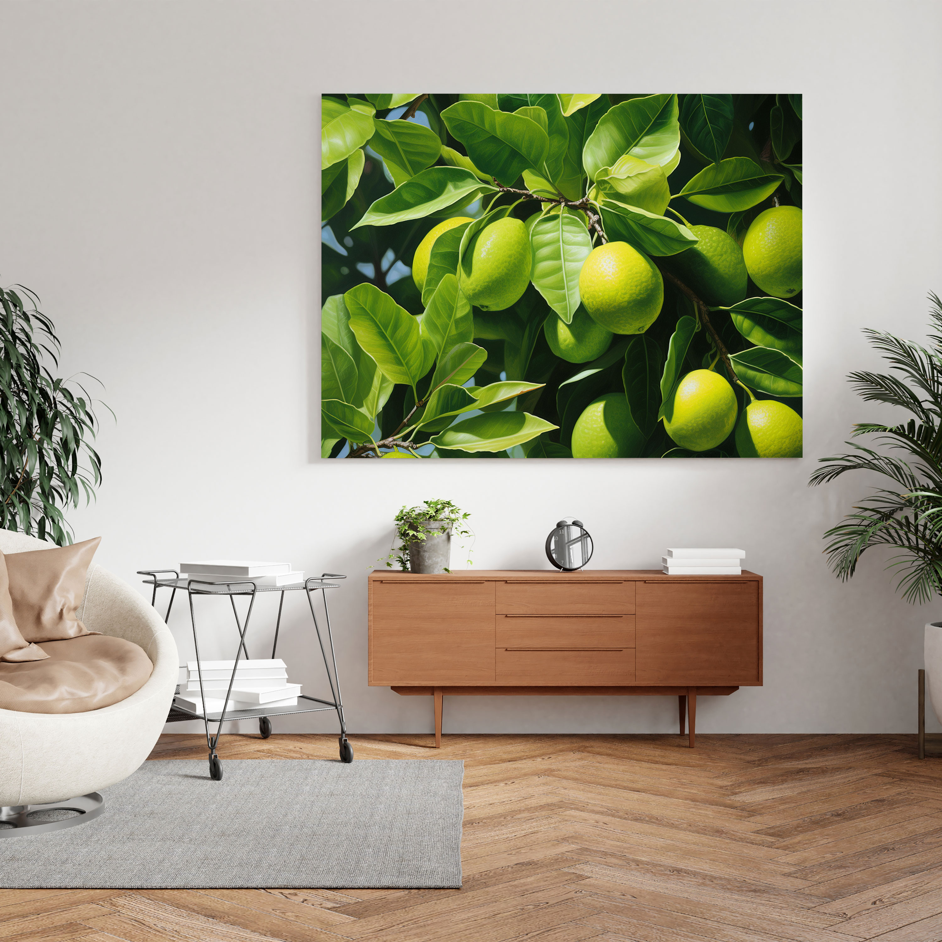 Limon Ağacı Kanvas Tablo Sanatı - Limon Ağacı Ev Dekorasyonu Yakın Çekim Doğa