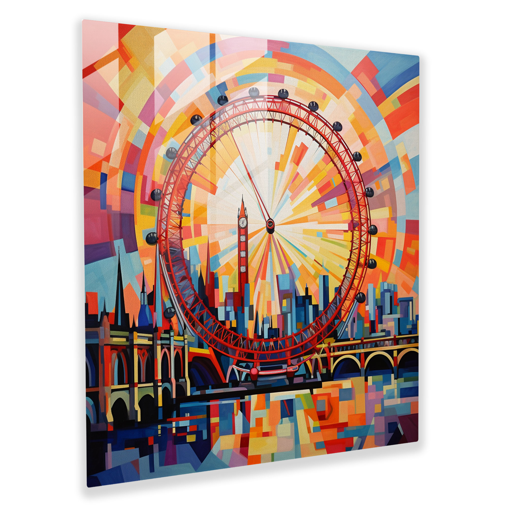Glasbild Geometrische Visionen