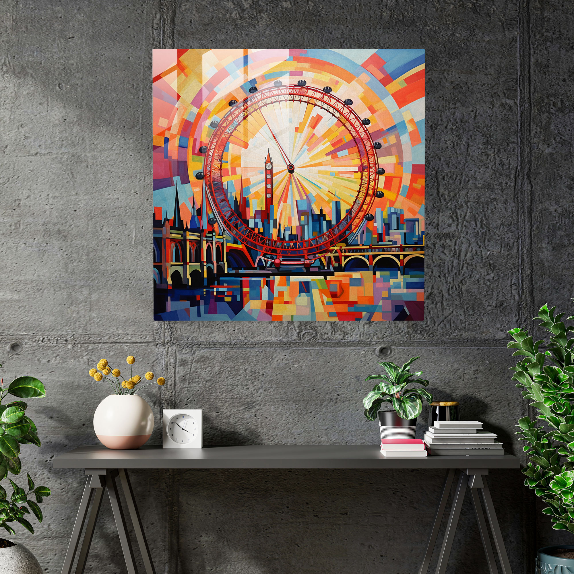 Glasbild Geometrische Visionen