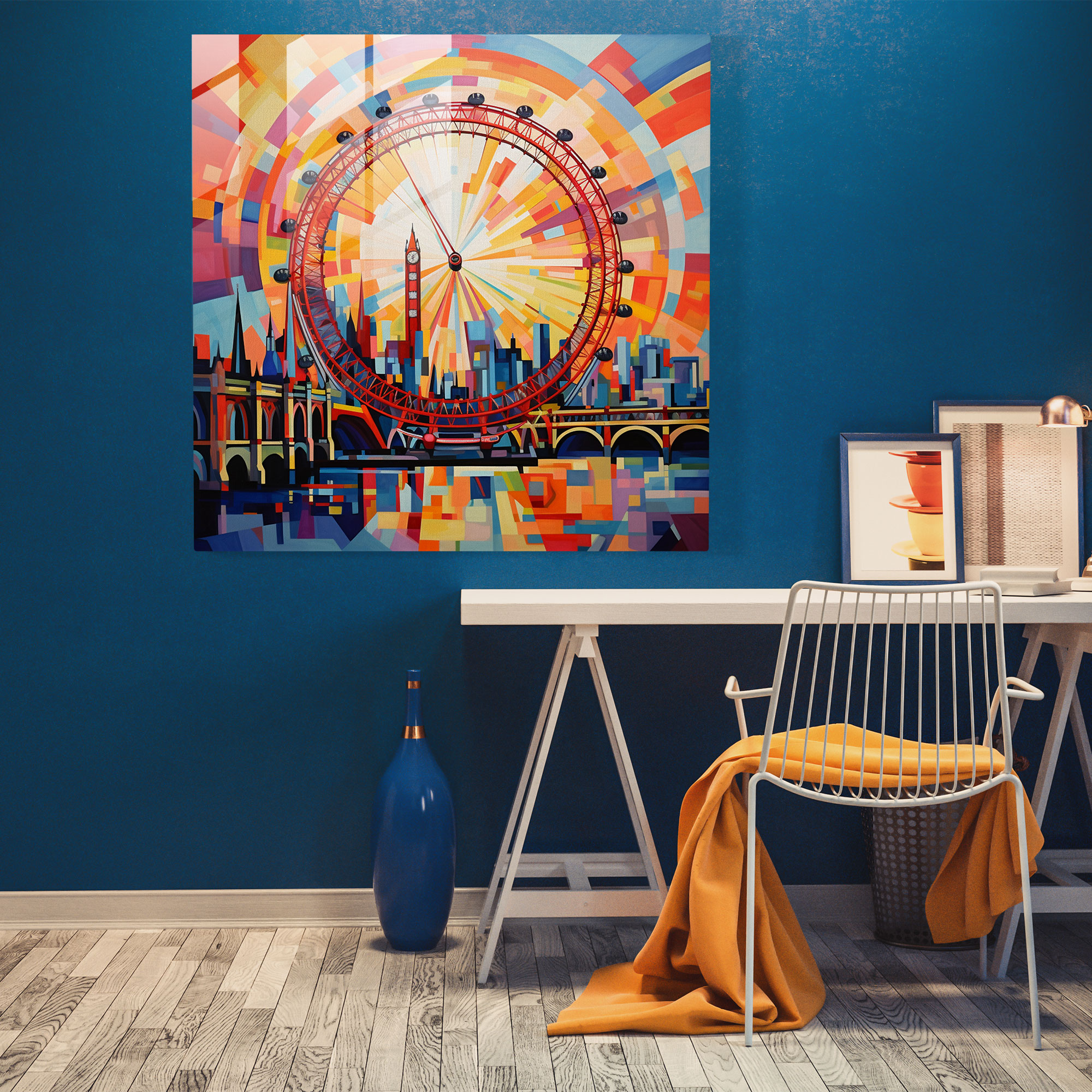 Glasbild Geometrische Visionen