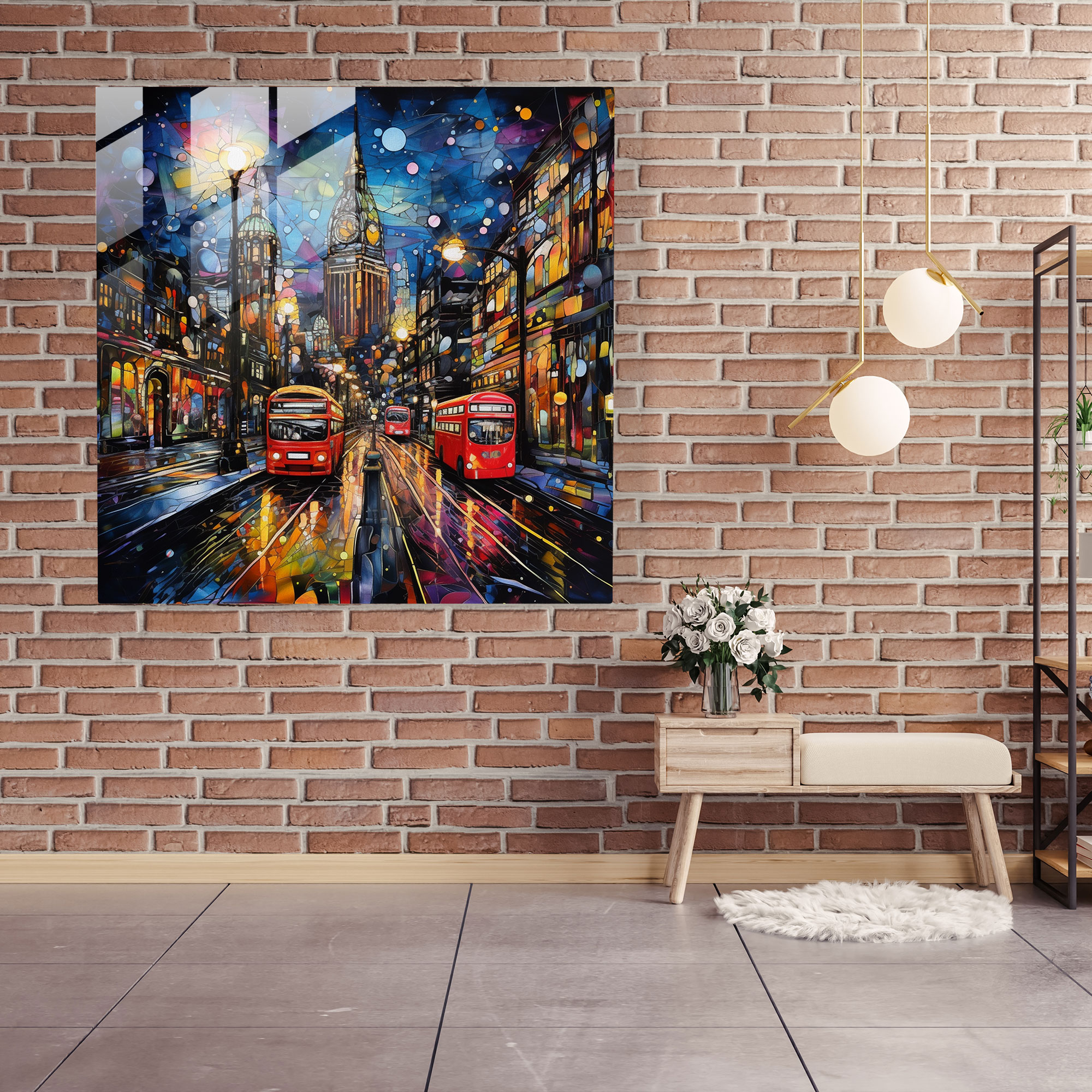 Faszinierende Glasbilder - London City Nightscape Glas Wandkunst