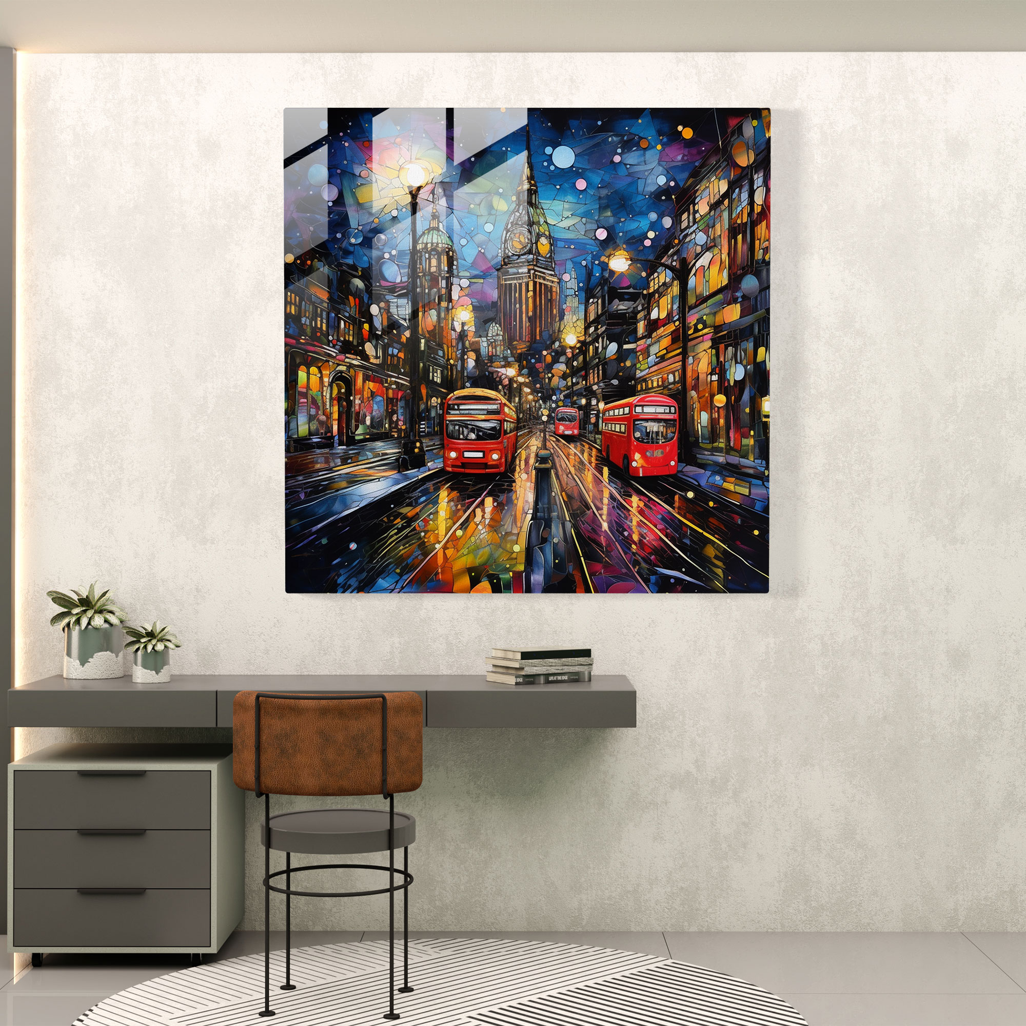Faszinierende Glasbilder - London City Nightscape Glas Wandkunst