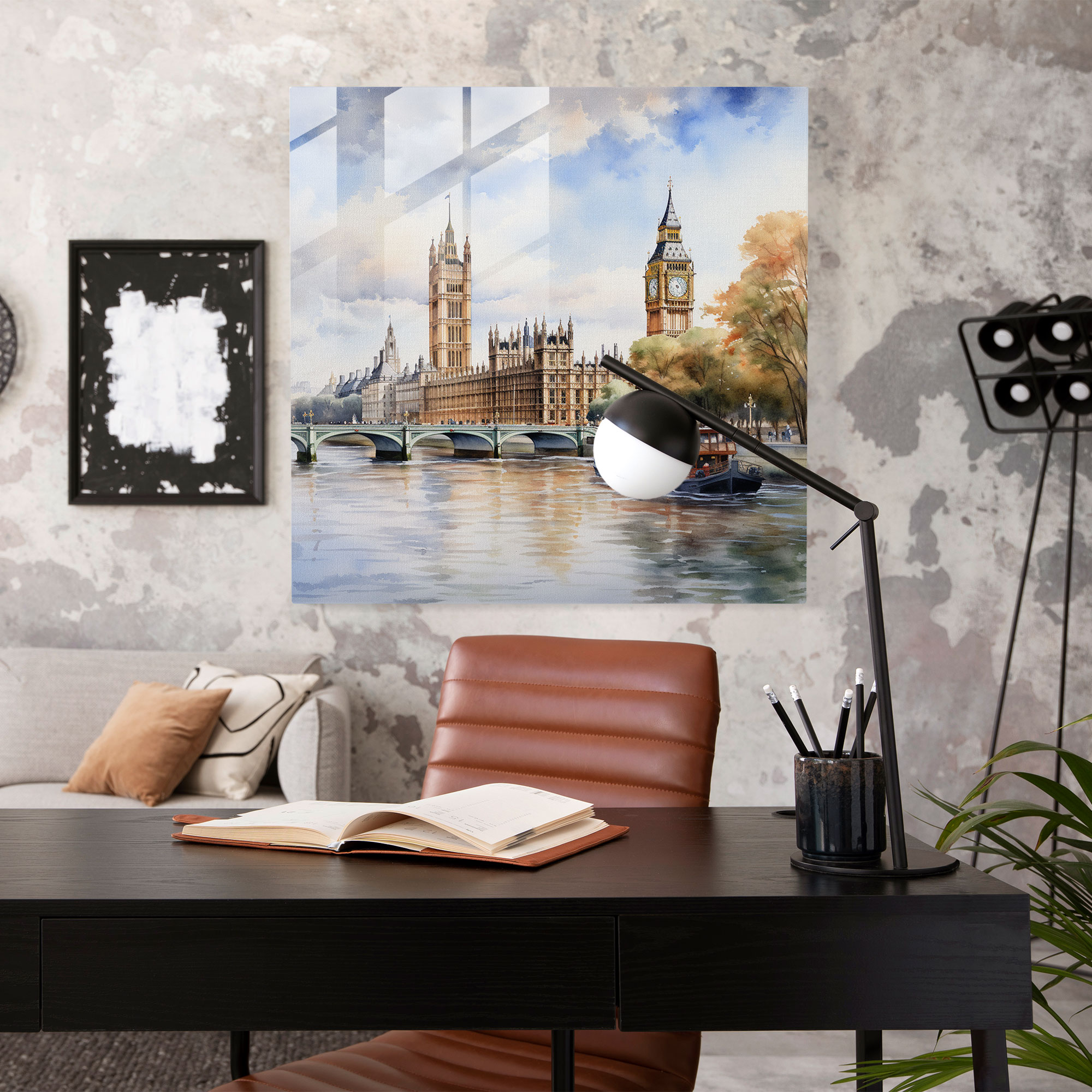 Stunning Realistic Glass Wall Art - Serene River Thames