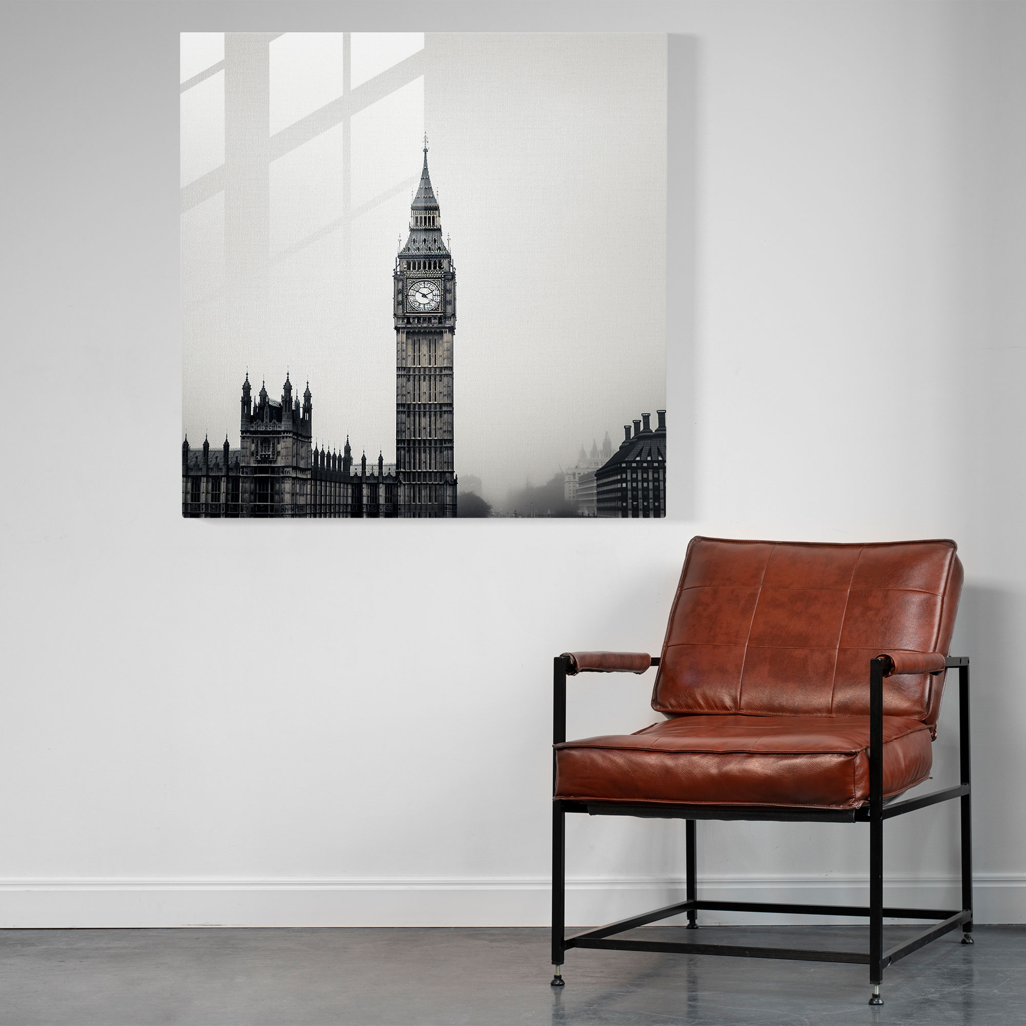 Glasbild im schlanken minimalistischen Stil - Ikone Big Ben
