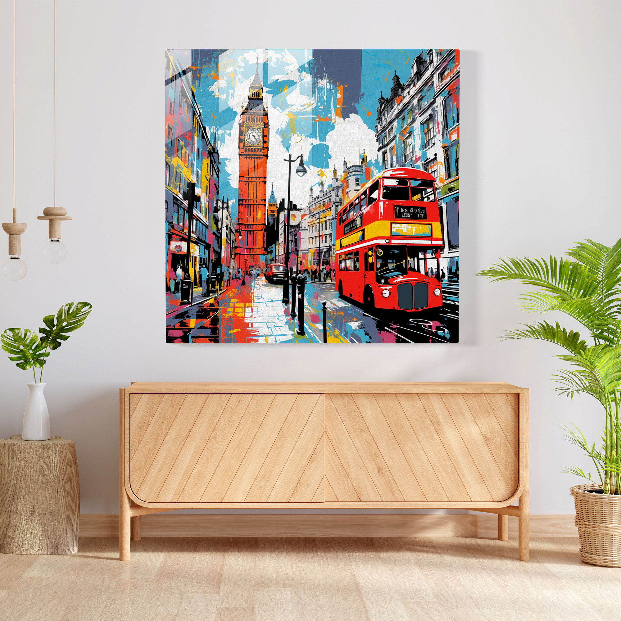 Dynamic Pop: Iconic Glass Print Artwork