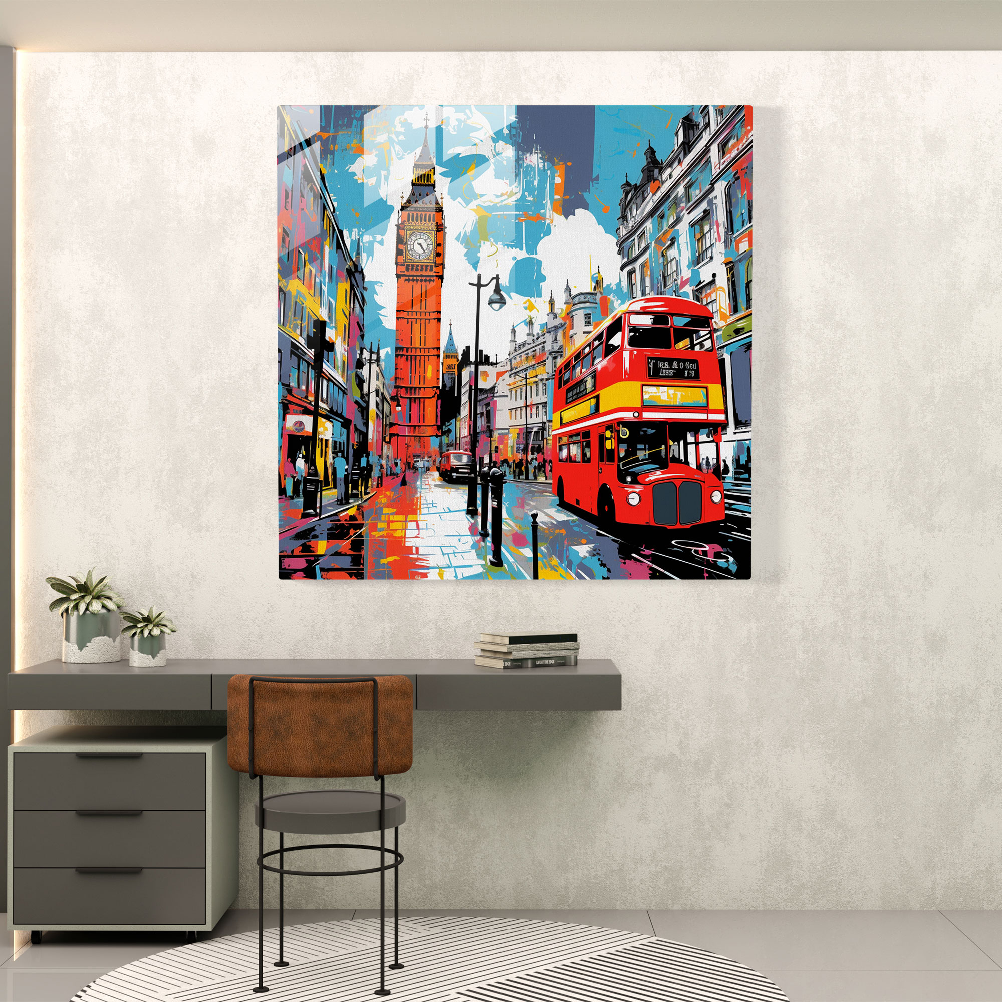 Dynamic Pop: Iconic Glass Print Artwork