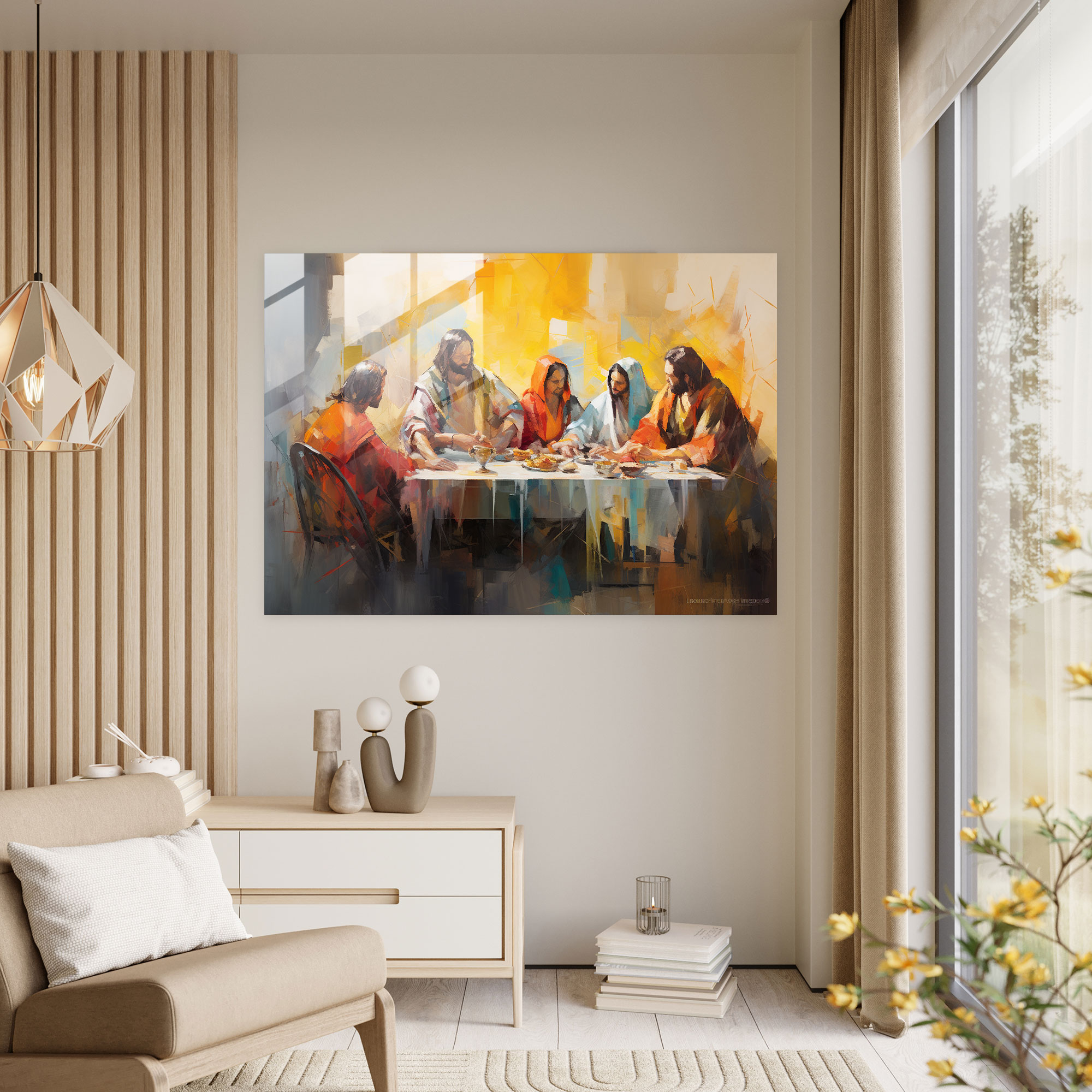 Contemporary Abstract Glass Print - Last Supper Of Jesus Christ - Last Supper Of Jesus Christ, Glass Print, Modern Art, Last Supper Of Jesus Christ