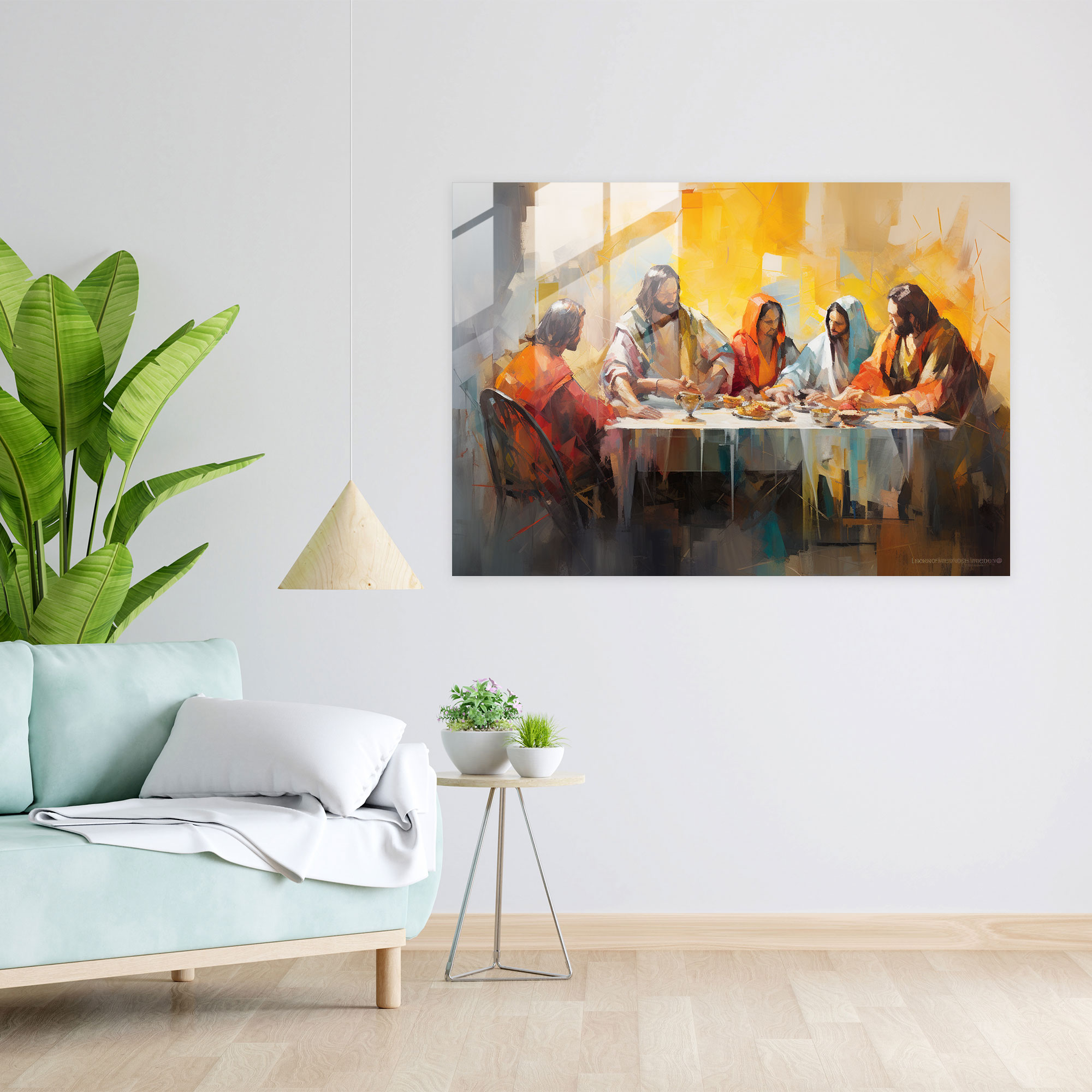Contemporary Abstract Glass Print - Last Supper Of Jesus Christ - Last Supper Of Jesus Christ, Glass Print, Modern Art, Last Supper Of Jesus Christ