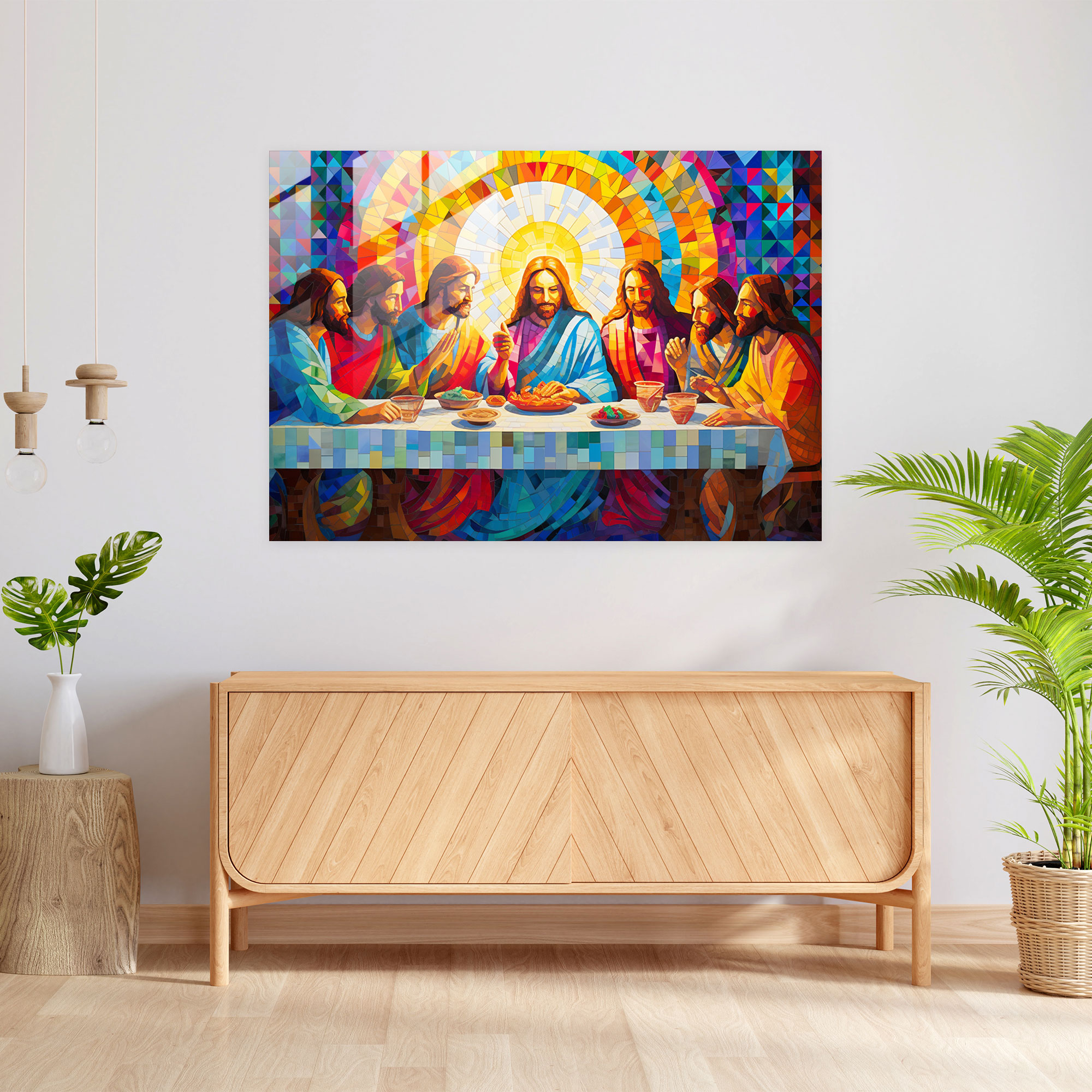 Pop Art Glass Print - Last Supper Of Jesus Christ - Last Supper Of Jesus Christ, Wall Decoration, Last Supper Of Jesus Christ, Glass Print