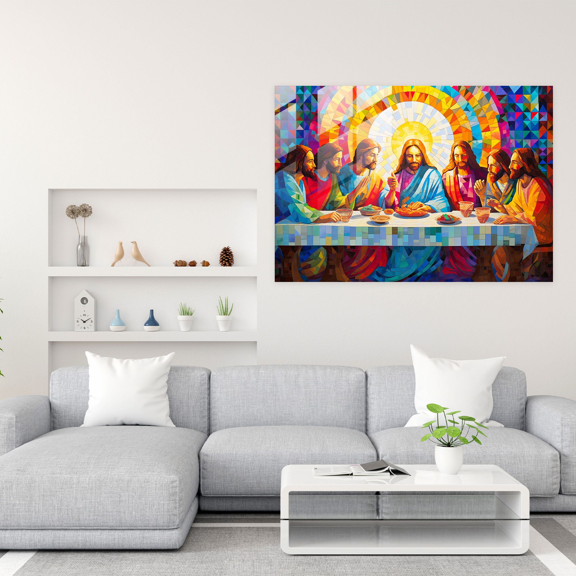 Pop Art Glass Print - Last Supper Of Jesus Christ - Last Supper Of Jesus Christ, Wall Decoration, Last Supper Of Jesus Christ, Glass Print