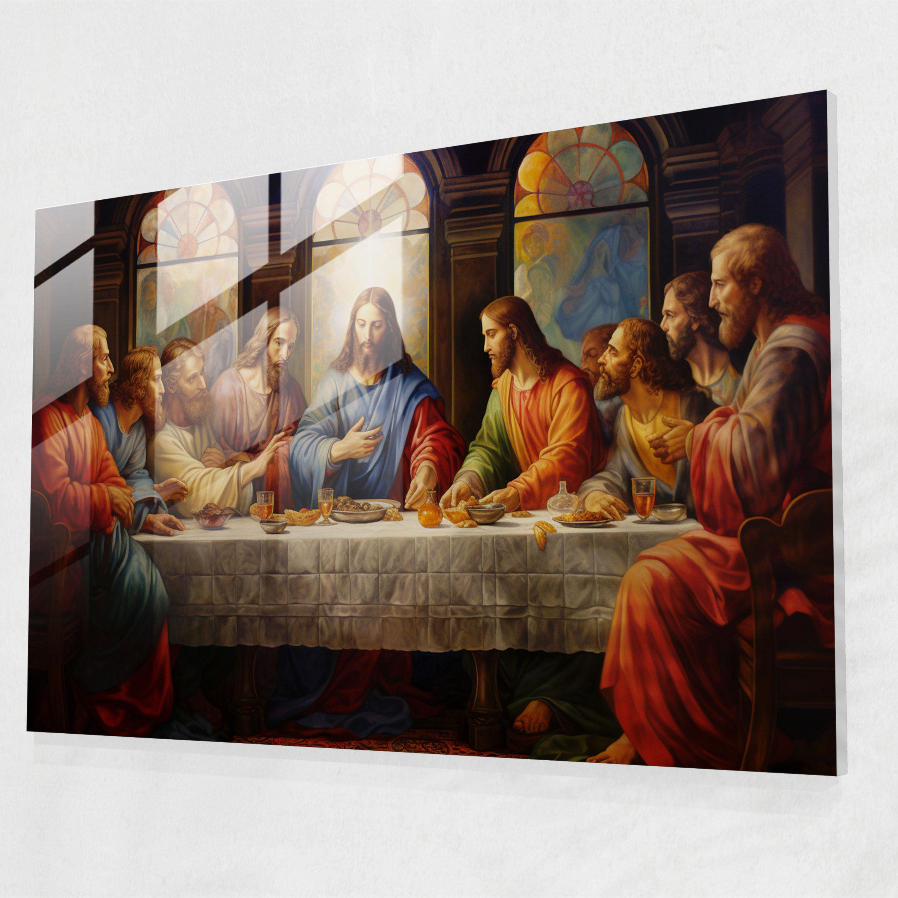 Last Supper Majestic Glass Print - Last Supper Of Jesus Christ, Majestic, Rich Colors, Last Supper