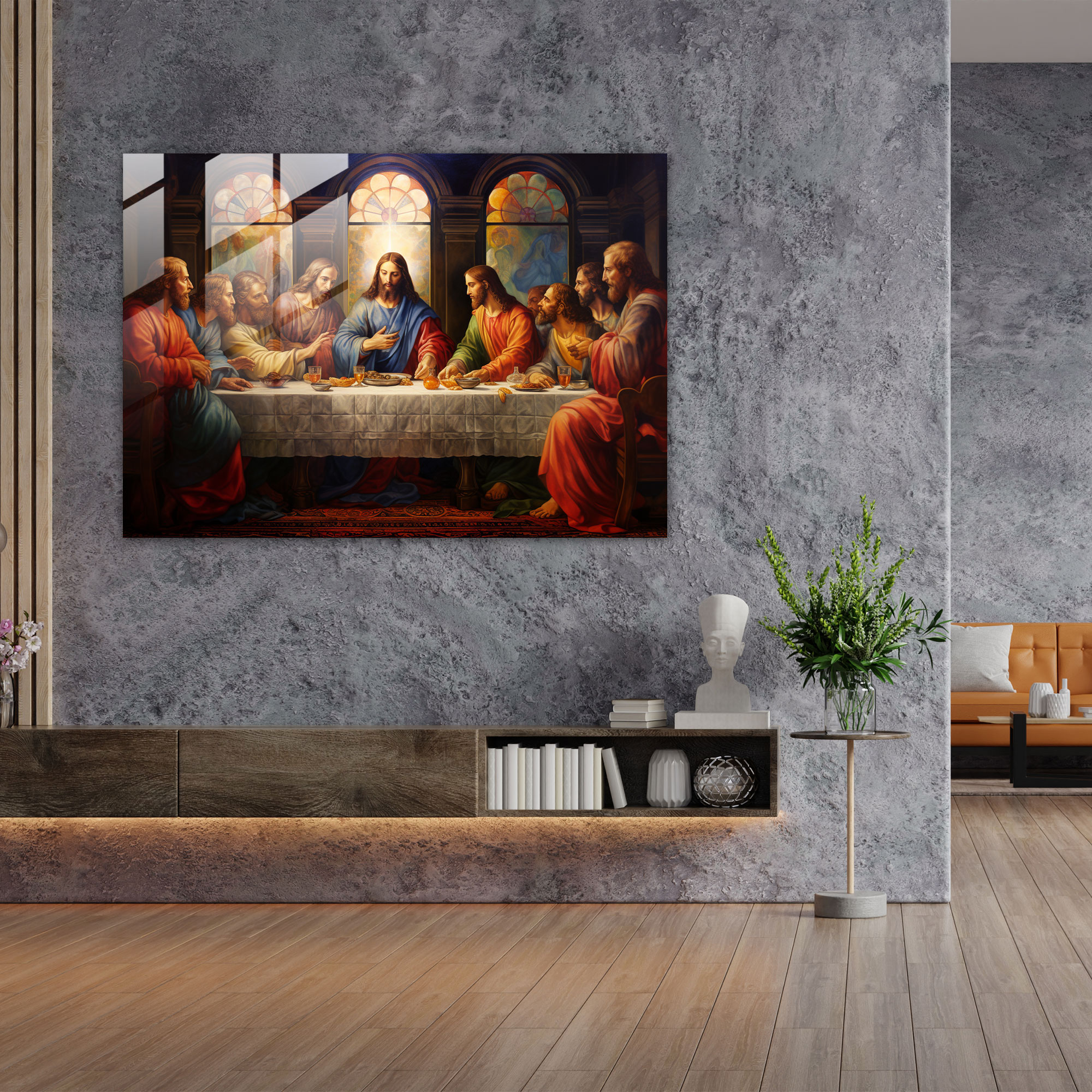 Last Supper Majestic Glass Print - Last Supper Of Jesus Christ, Majestic, Rich Colors, Last Supper