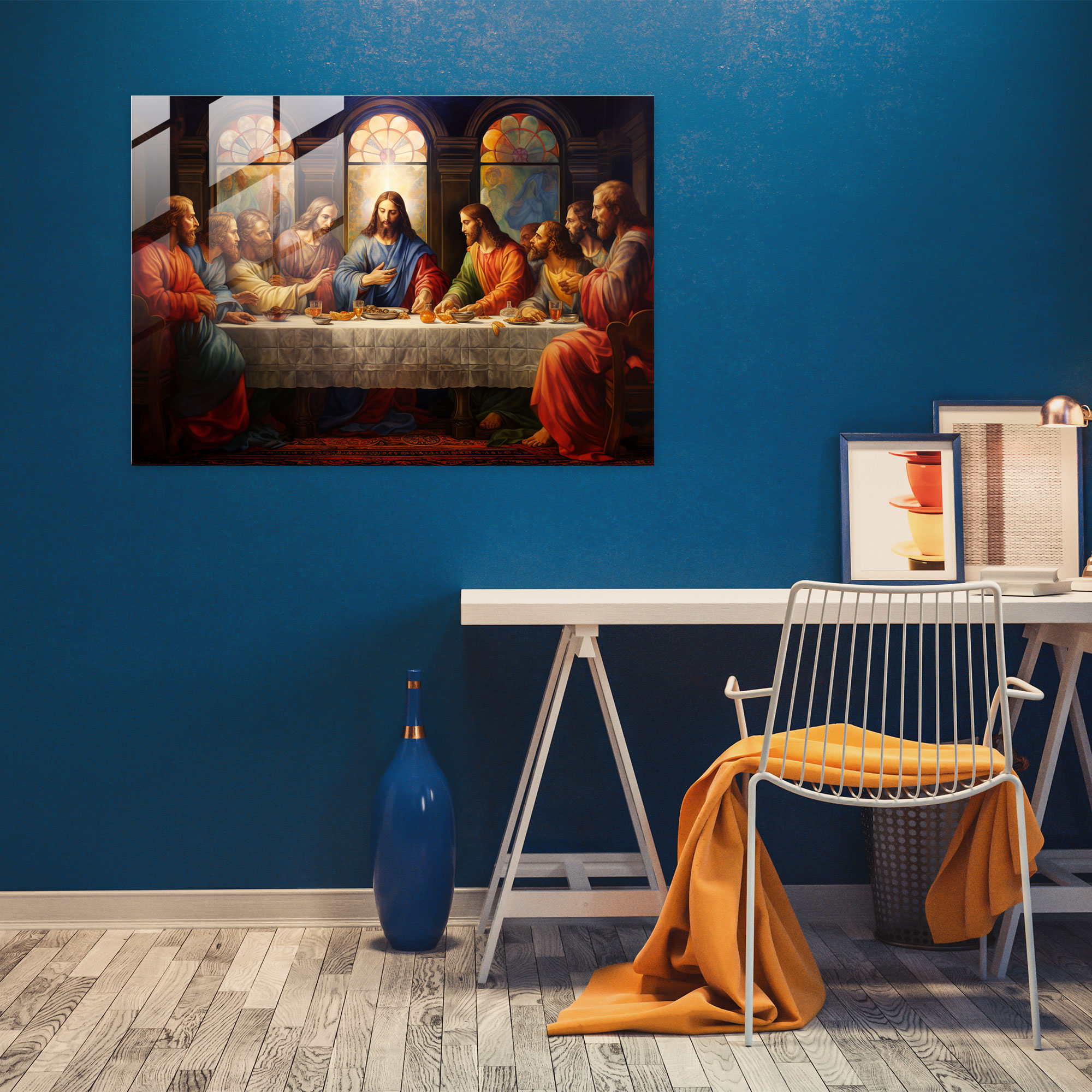Last Supper Majestic Glass Print - Last Supper Of Jesus Christ, Majestic, Rich Colors, Last Supper