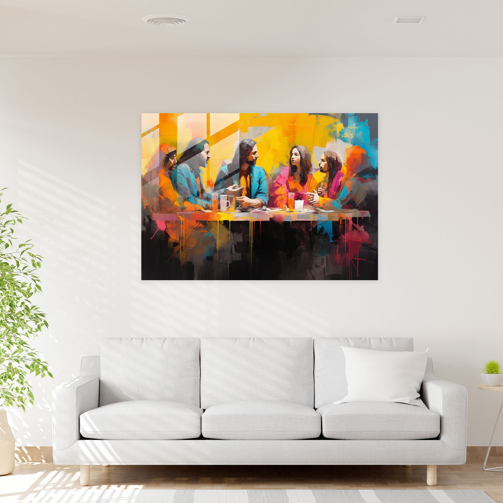 Last Supper Of Jesus Christ Glass Wall Art - Last Supper Of Jesus Christ, Glass Art, Modern Art, Abstract Mixed Media