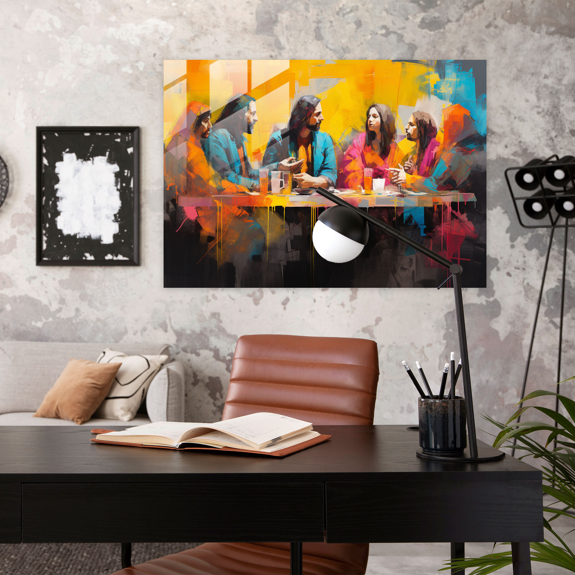 Last Supper Of Jesus Christ Glass Wall Art - Last Supper Of Jesus Christ, Glass Art, Modern Art, Abstract Mixed Media