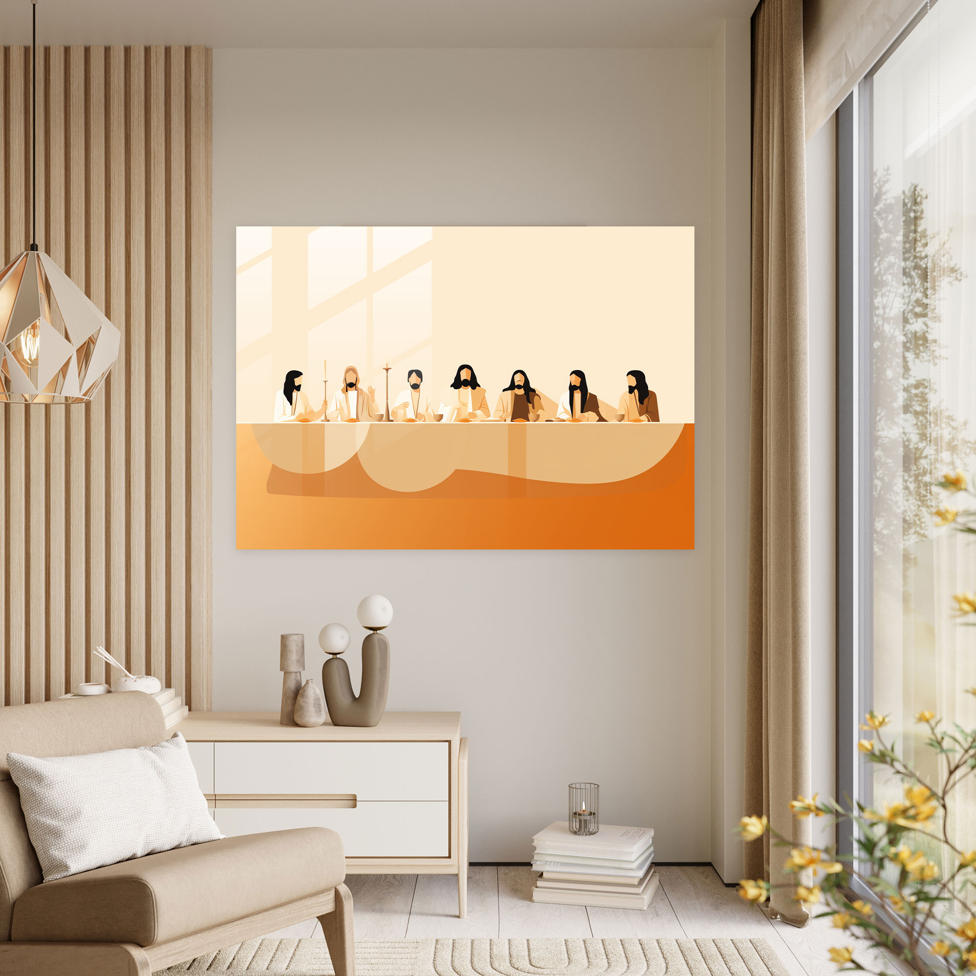 Last Supper Of Jesus Christ Modern Art - Last Supper Of Jesus Christ, Minimalist Representation, Home Decoration, Contemporary Touch