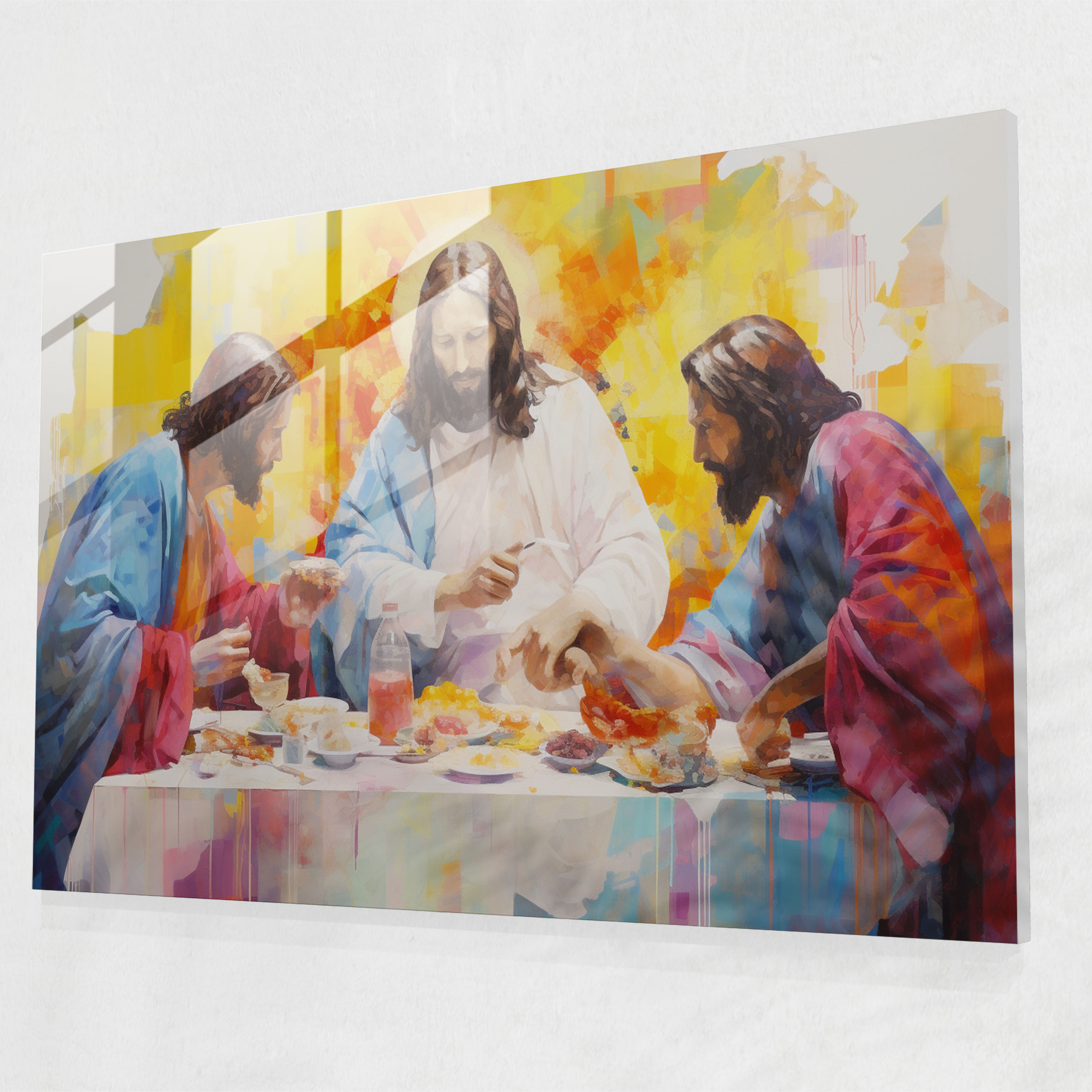 Last Supper Of Jesus Christ Wall Decoration - Last Supper Of Jesus Christ, Modern Art, Glass Art, Wall Decoration