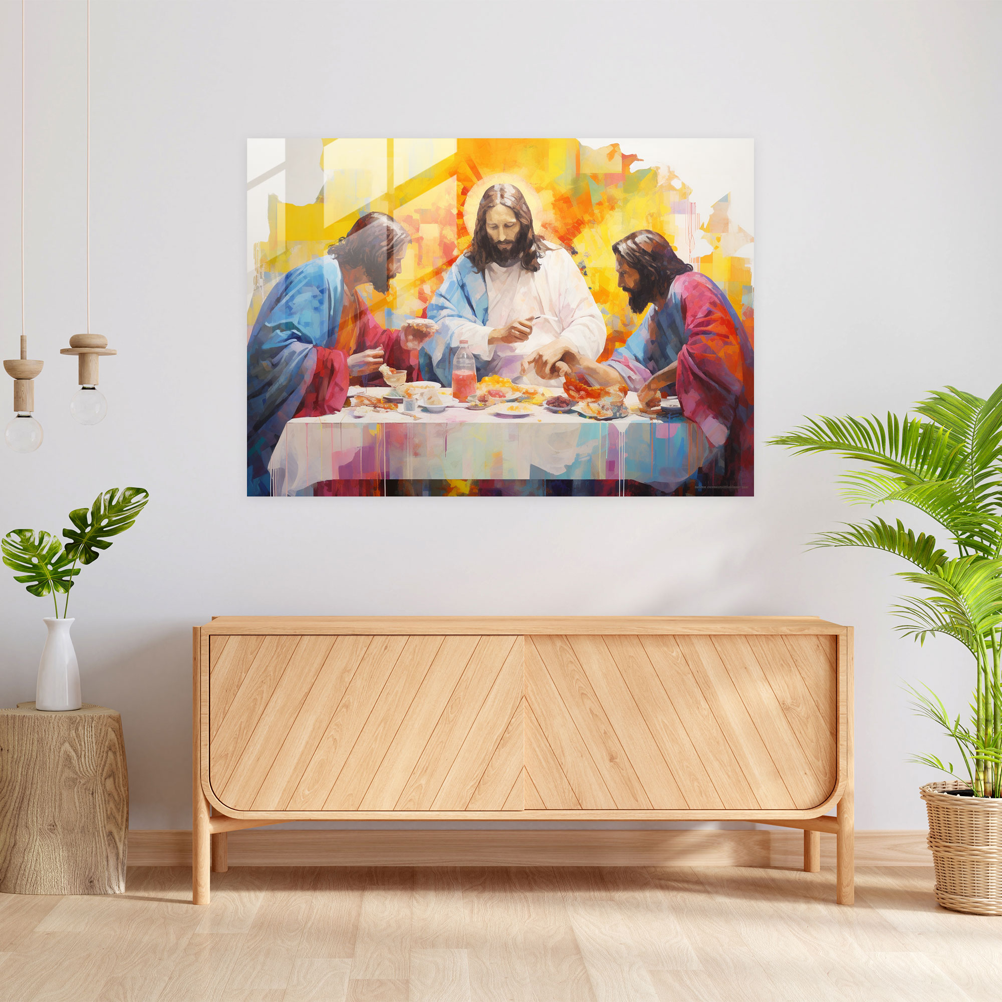 Last Supper Of Jesus Christ Wall Decoration - Last Supper Of Jesus Christ, Modern Art, Glass Art, Wall Decoration