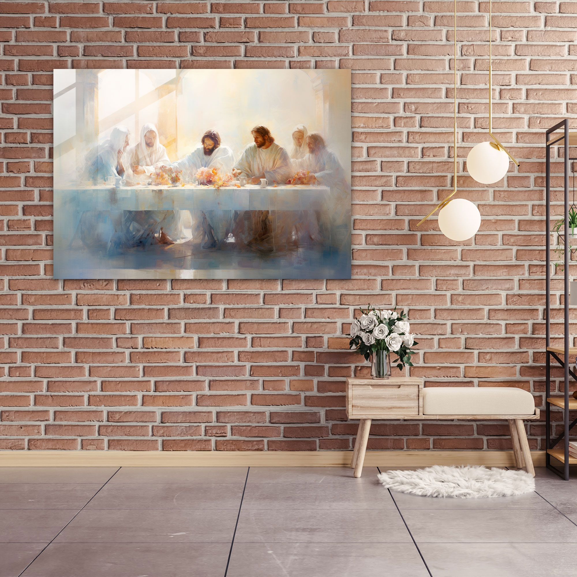 Last Supper Of Jesus Christ Glass Wall Art - Last Supper Of Jesus Christ, Last Supper Of Jesus Christ, Home Decoration, Glass Wall Art