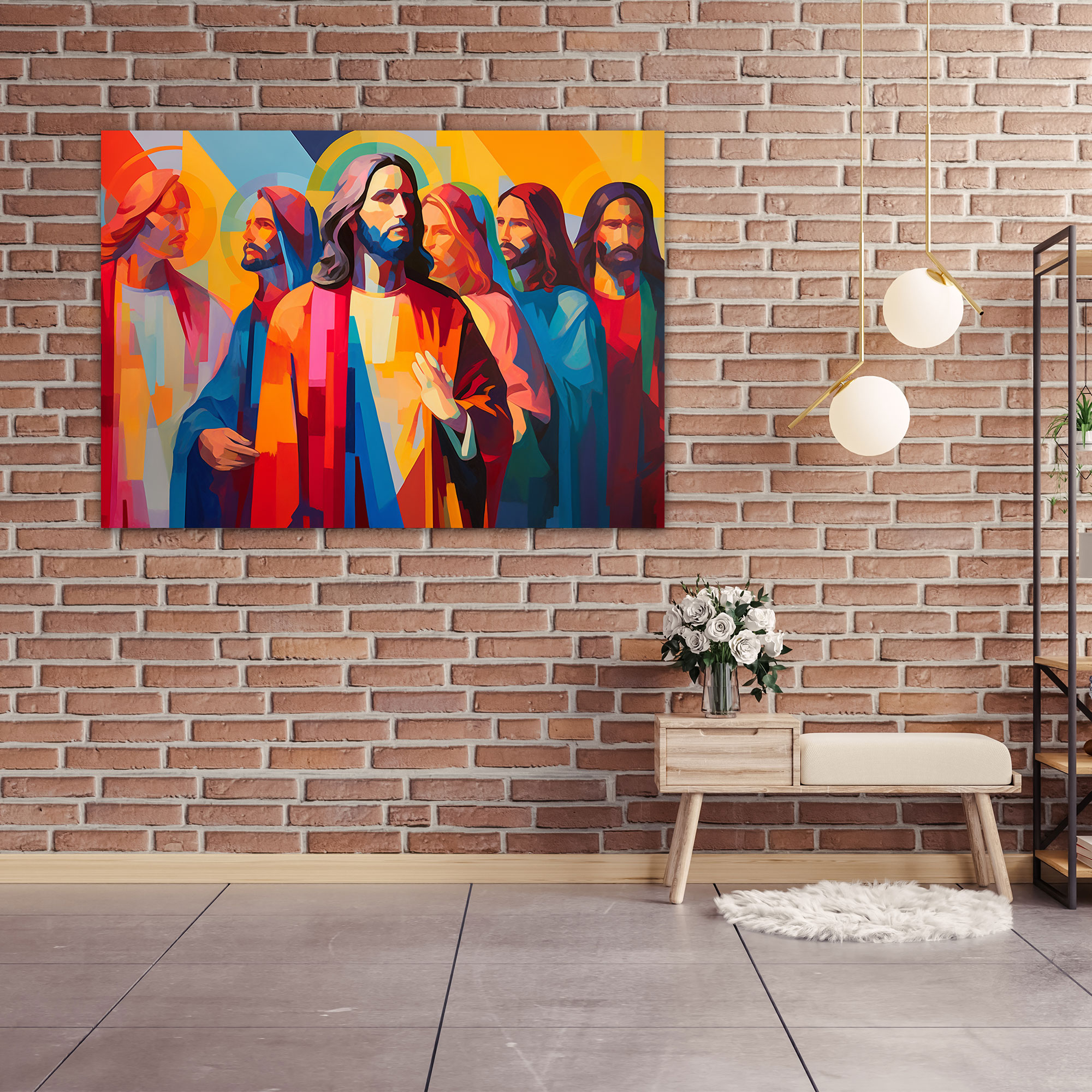 Last Supper Of Jesus Christ Wall Art - Last Supper Of Jesus Christ, Modernity, Bold Graphic Elements, Vibrant Colors