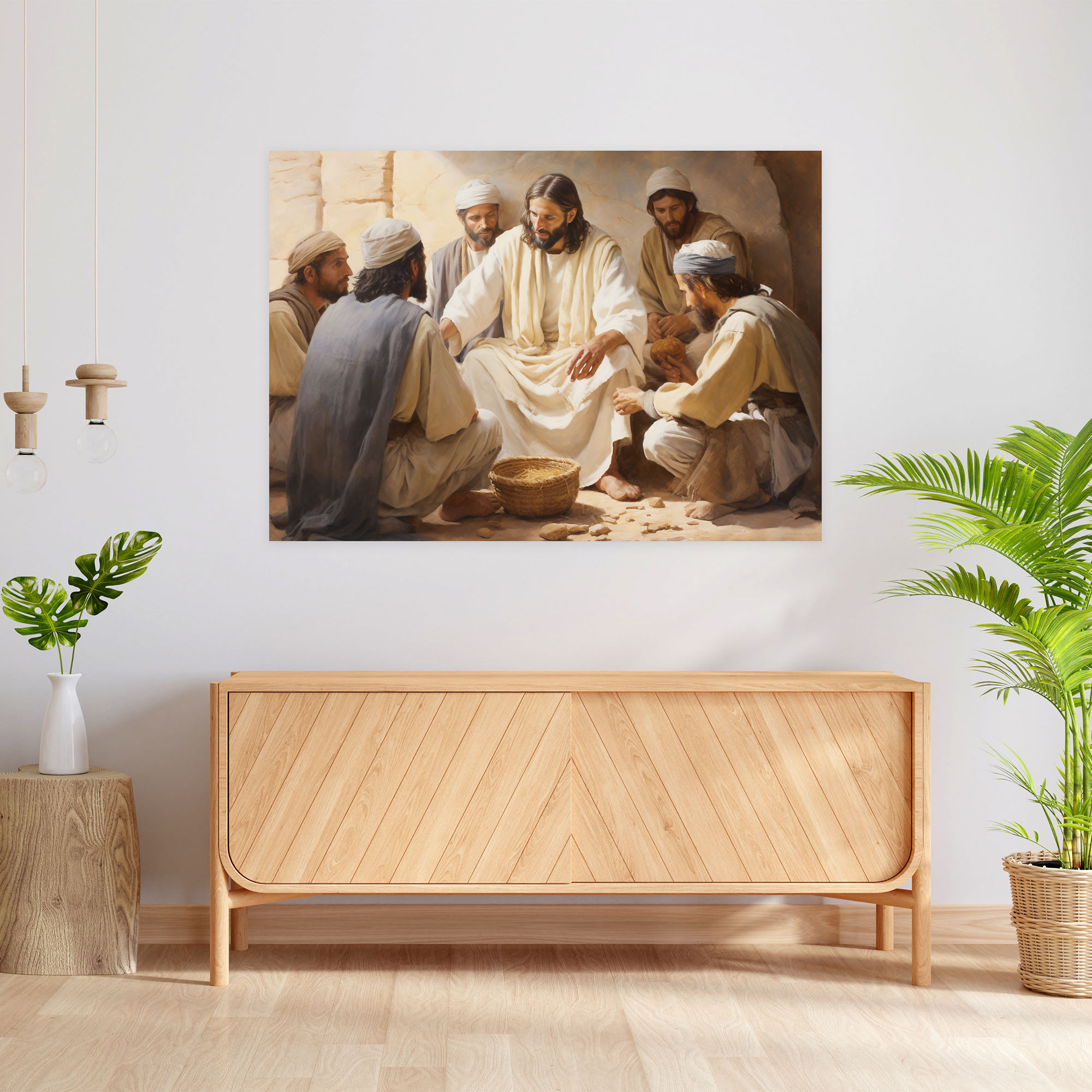 Last Supper Of Jesus Christ Watercolor Canvas Print - Last Supper Of Jesus Christ, Canvas, Religious Art, Home Decoration