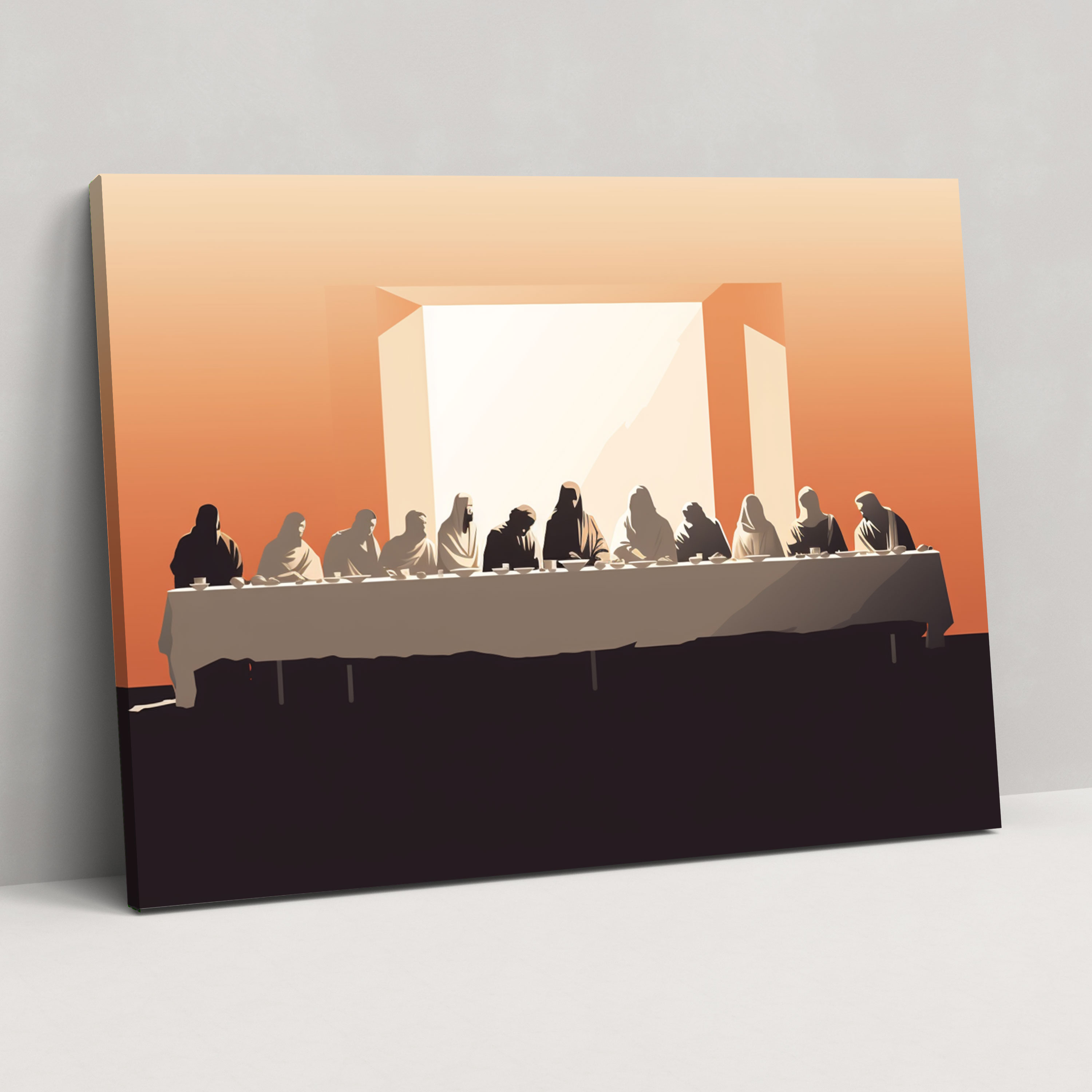 Last Supper Of Jesus Christ Wall Art - Last Supper Of Jesus Christ, Canvas Print, Symbolic Decor, Minimalist Illustration