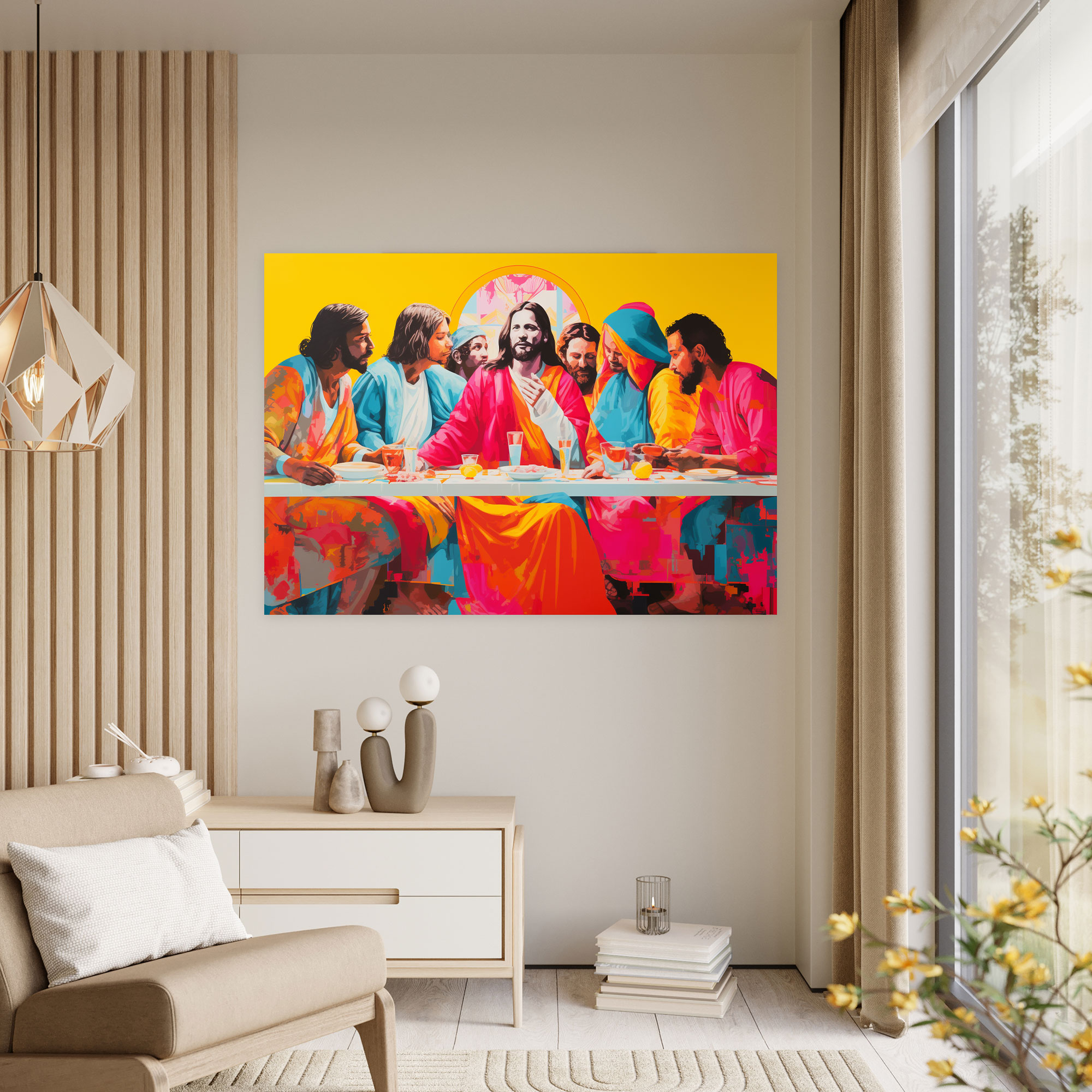 Last Supper Of Jesus Christ Wall Decoration - Last Supper Of Jesus Christ, Sacred Art, Artistic Wall Decor, Vibrant Colors