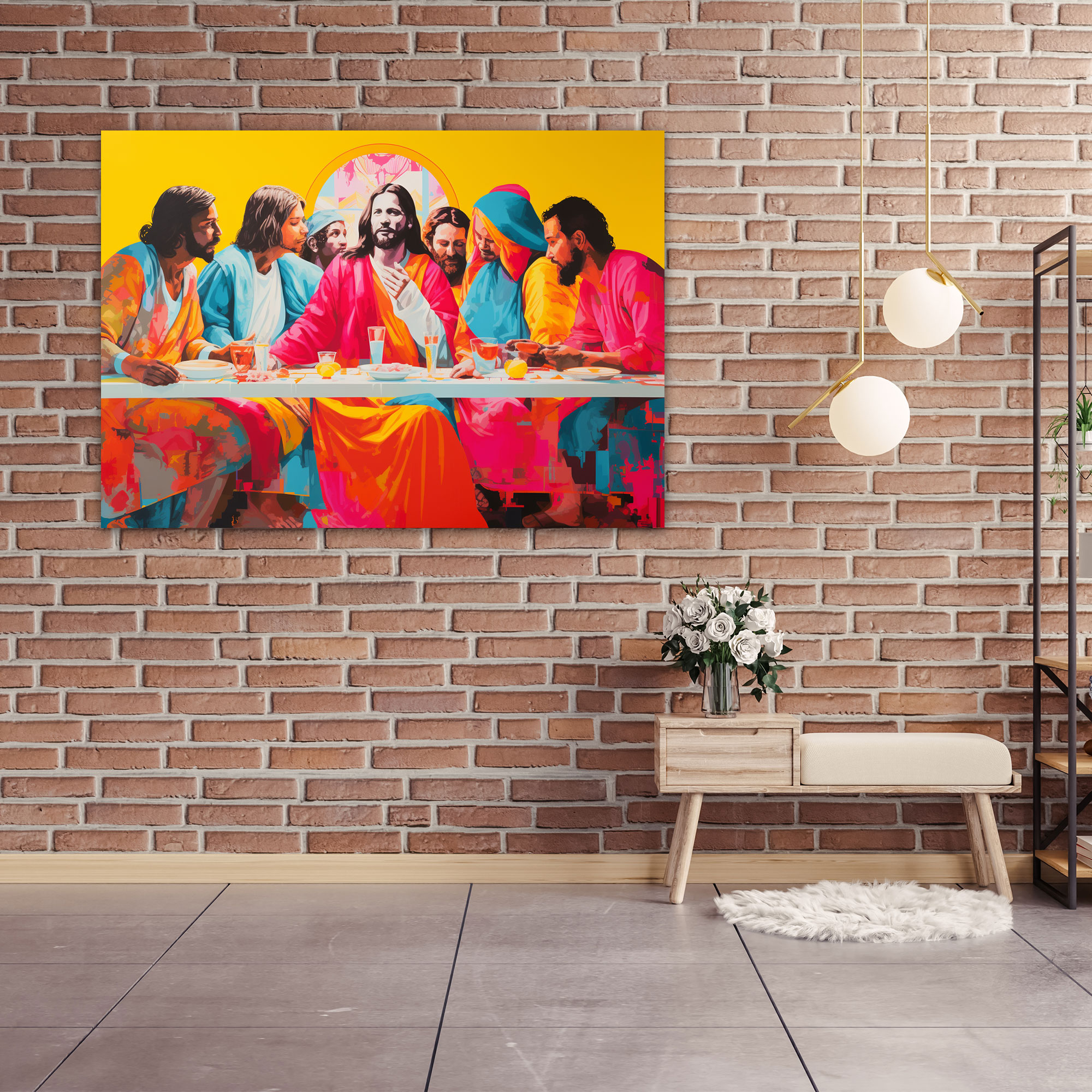 Last Supper Of Jesus Christ Wall Decoration - Last Supper Of Jesus Christ, Sacred Art, Artistic Wall Decor, Vibrant Colors