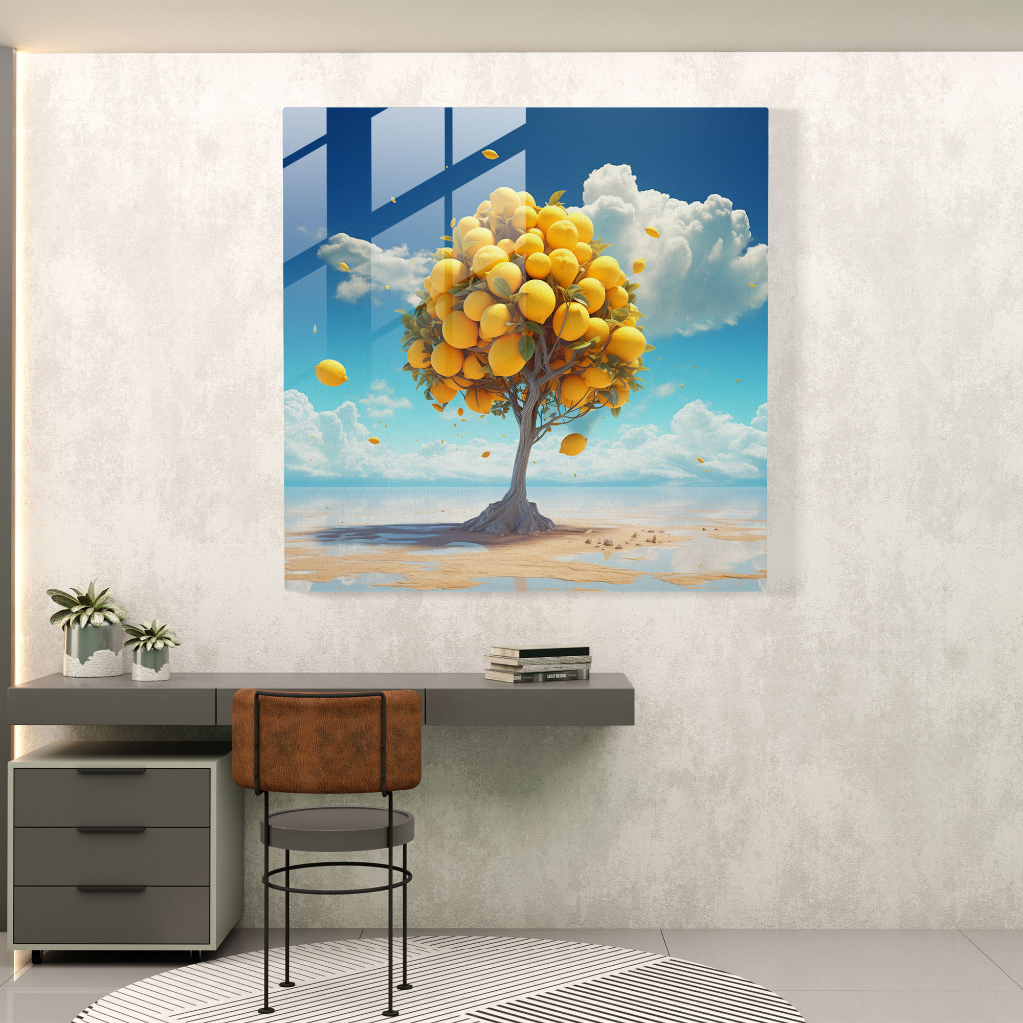Dreamlike Lemon Tree Glass Print - Lemon Tree, Glass Print, Lemon Tree, Surrealism