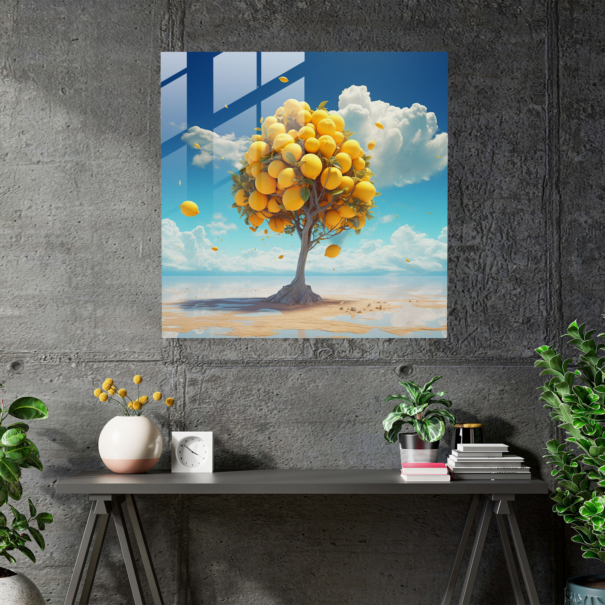 Dreamlike Lemon Tree Glass Print - Lemon Tree, Glass Print, Lemon Tree, Surrealism