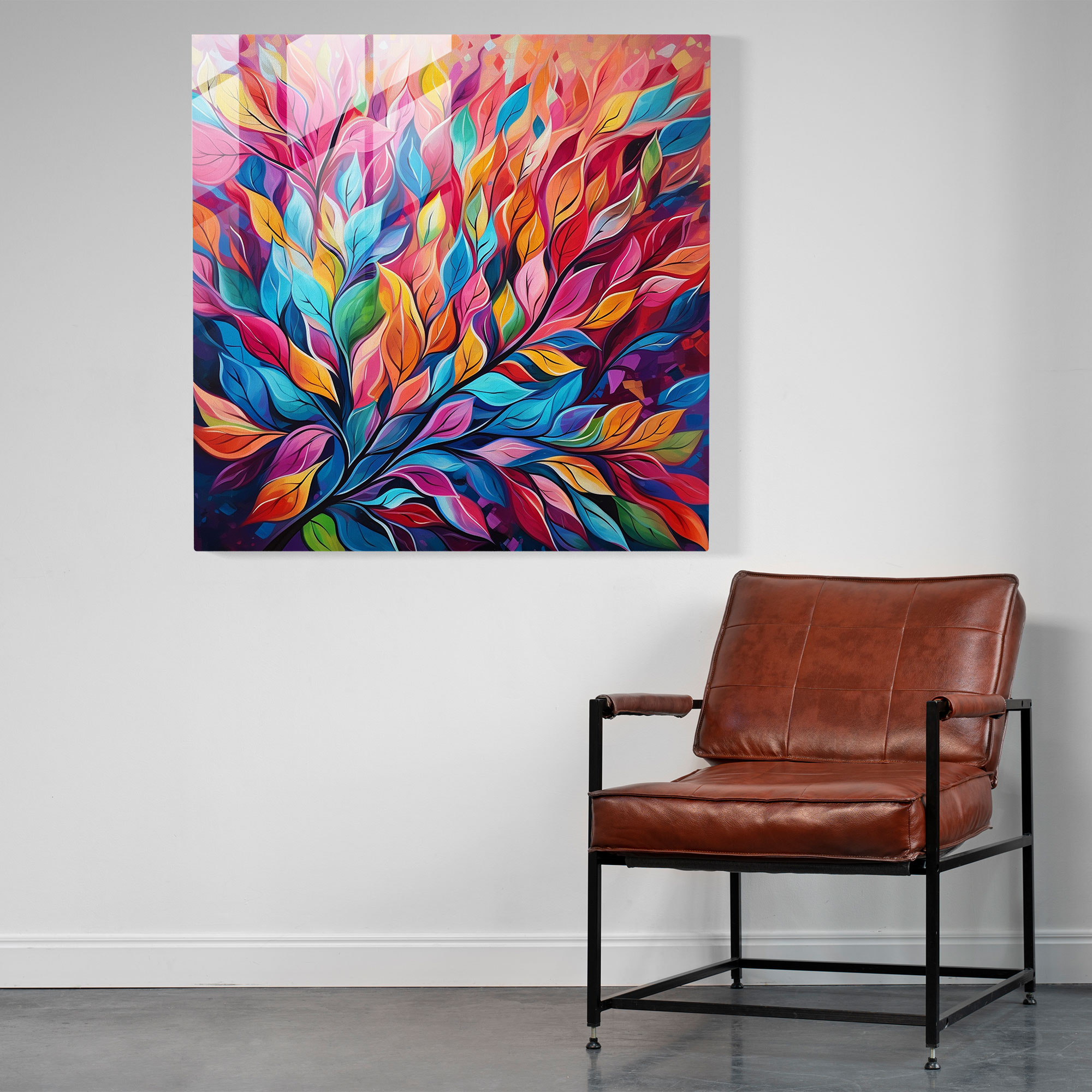Glasbild Blätter - Blätter Wanddekoration Wohnkultur Glasbild