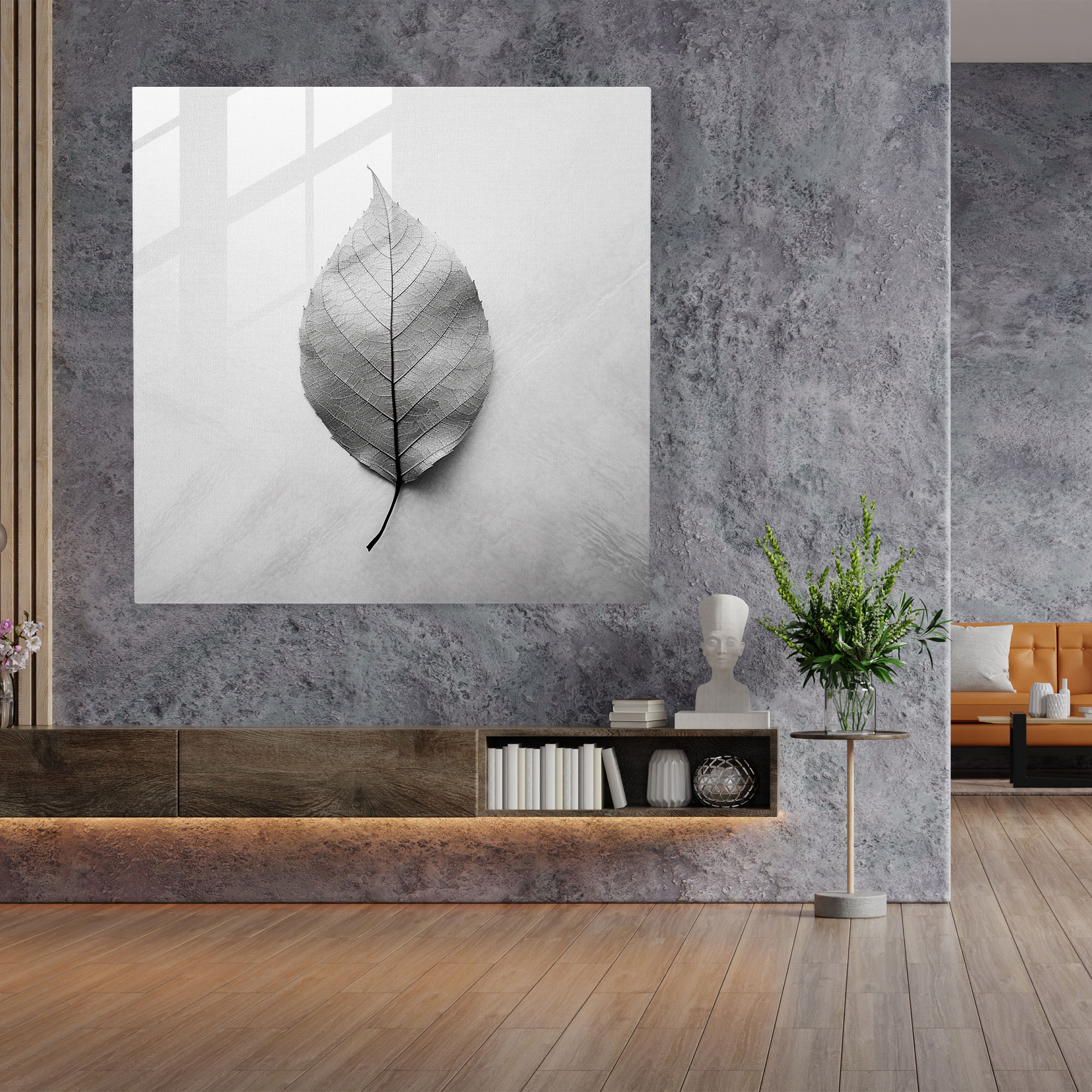 Leafy Textures Glass Print - Leaves, Glass Art, Glass Print, Calming