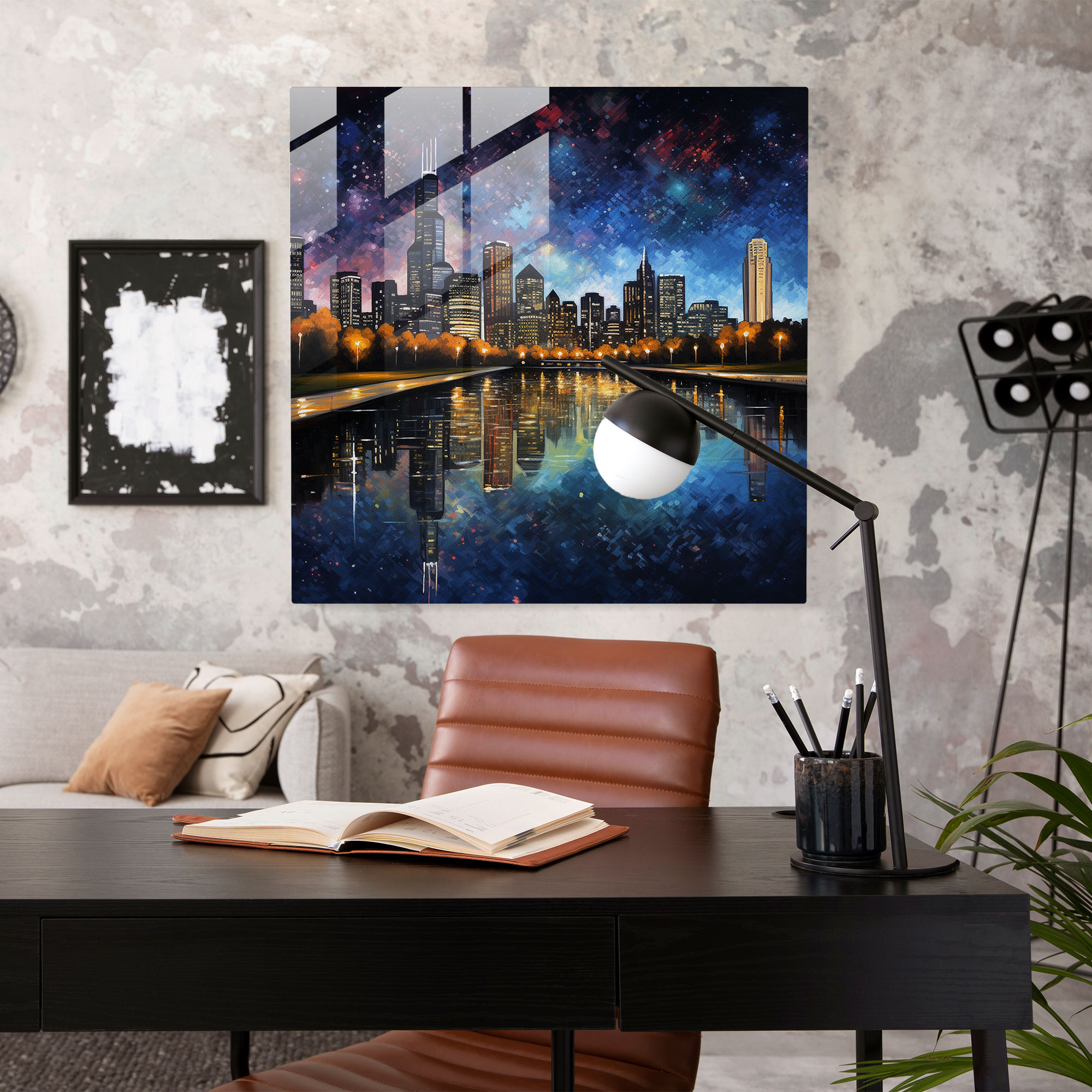 Midnight Skyline Glass Print - Midnight, Glass Art, Glass Wall Art, Midnight