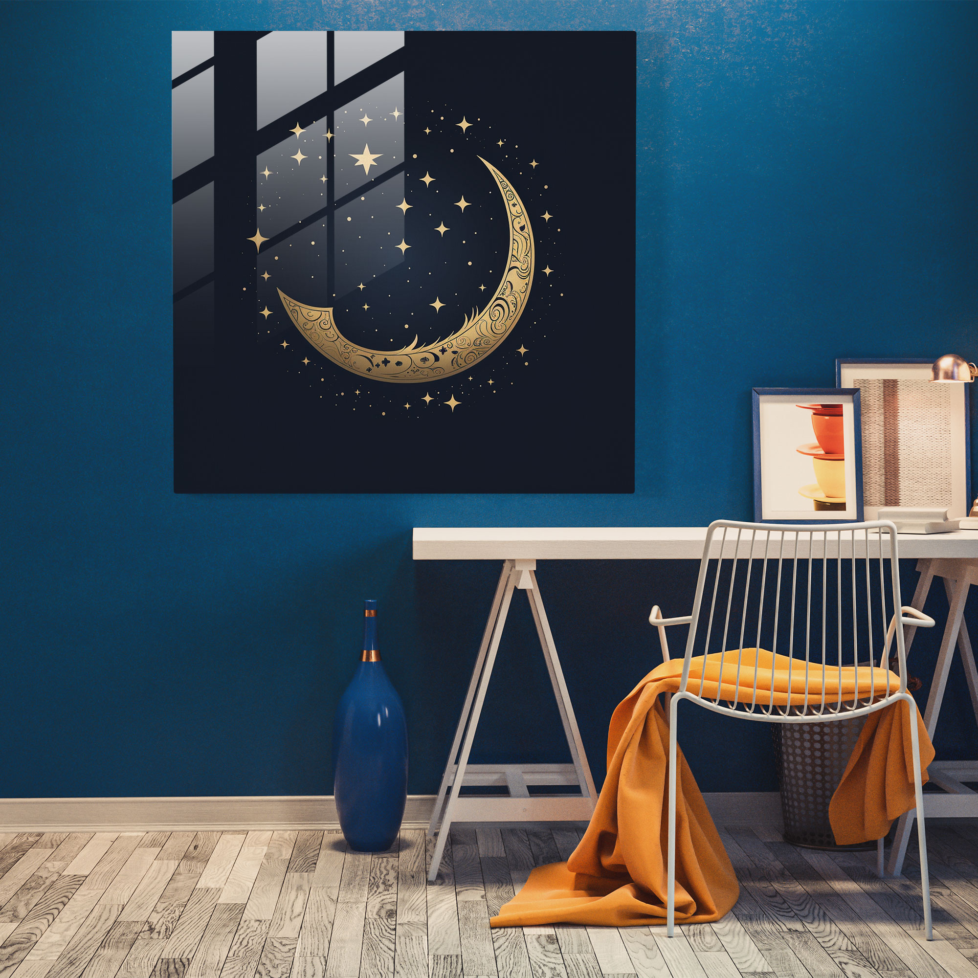 Gece Sereni Cam Tablo - Duvar Dekorasyonu Cam Sanatı