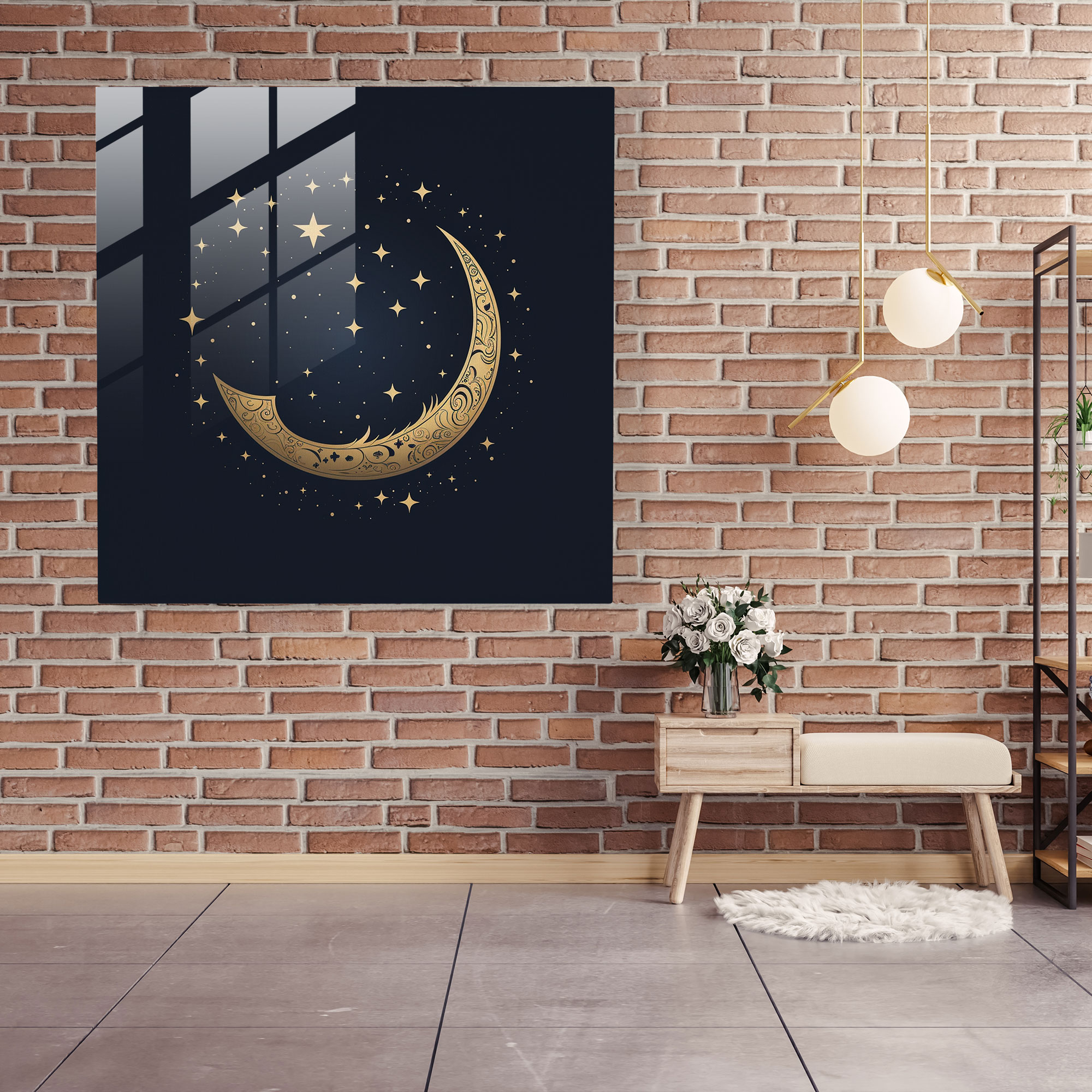 Gece Sereni Cam Tablo - Duvar Dekorasyonu Cam Sanatı