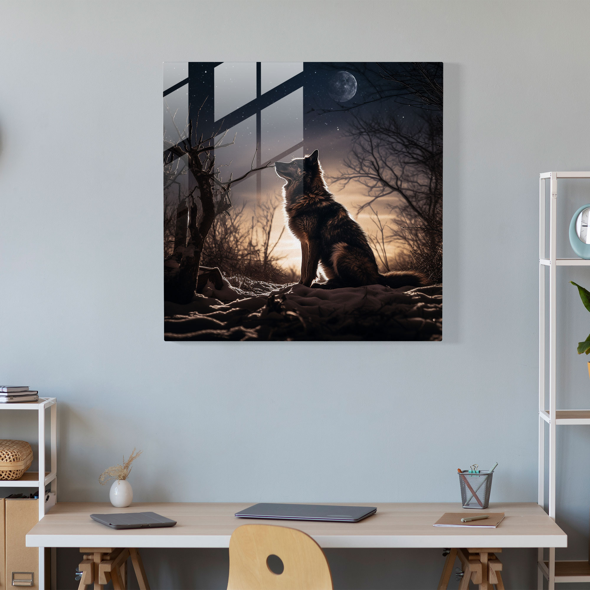 Midnight Solitude Glass Print - Midnight, Modern Art, Home Decoration, Midnight