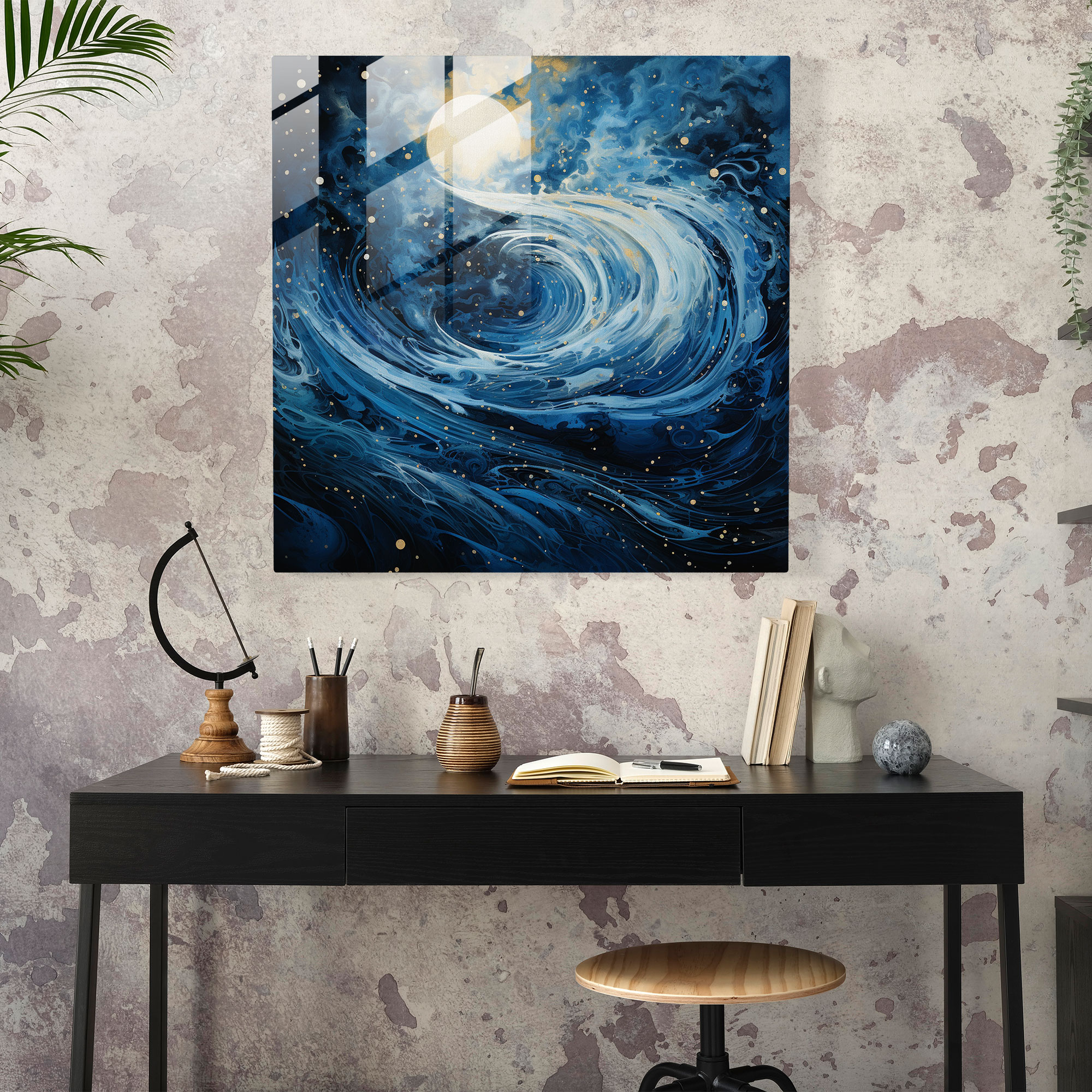 Midnight Dreams Glass Print - Midnight, Midnight, Glass Print, Modern Art